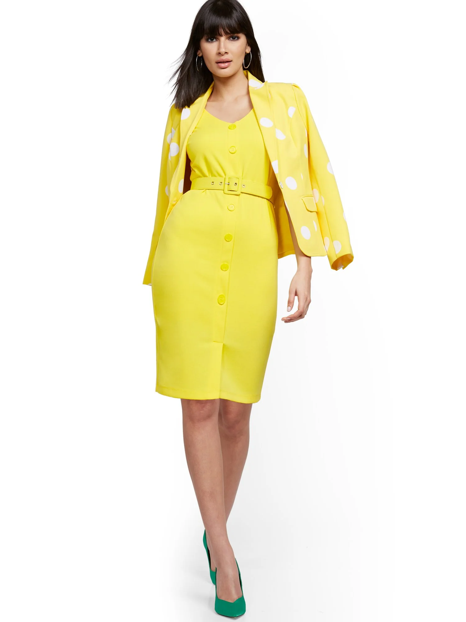 Belted Cap-Sleeve Sheath Dress - Magic Crepe® - Image 2