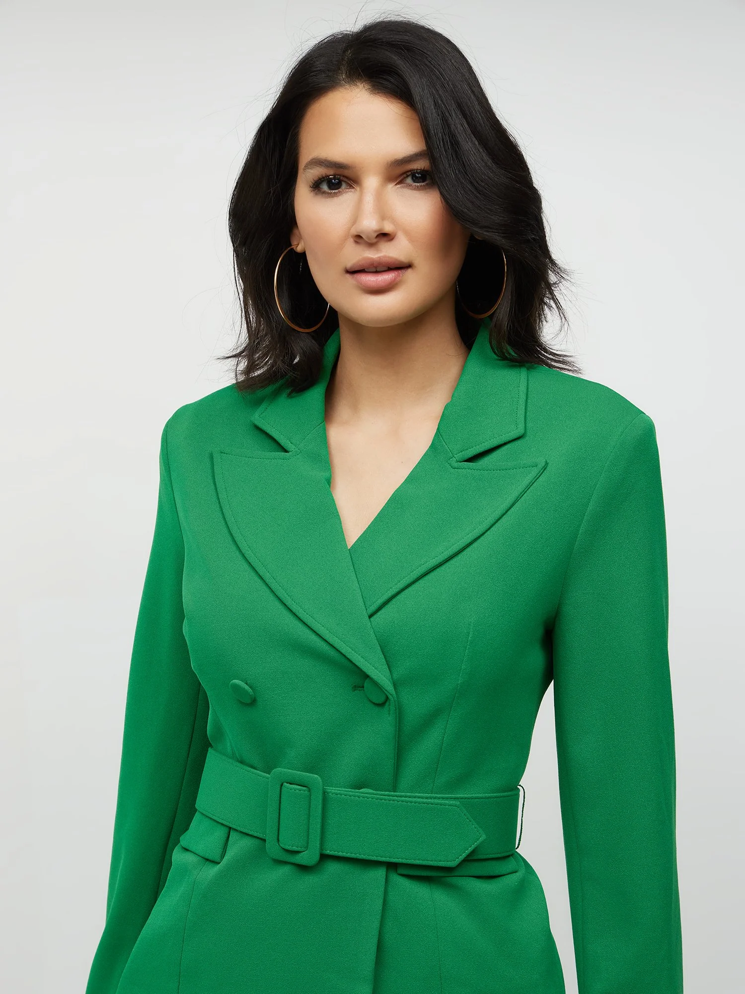 Belted Double-Breasted Blazer - Magic Crepe® - Image 3