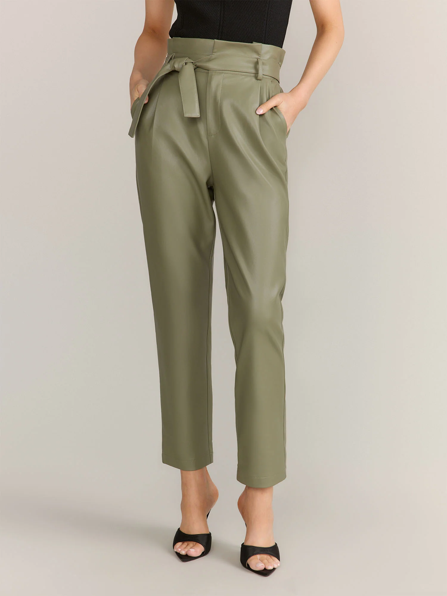 Gilli Belted Faux Leather Tapered Pant - Brands We Love - Image 3
