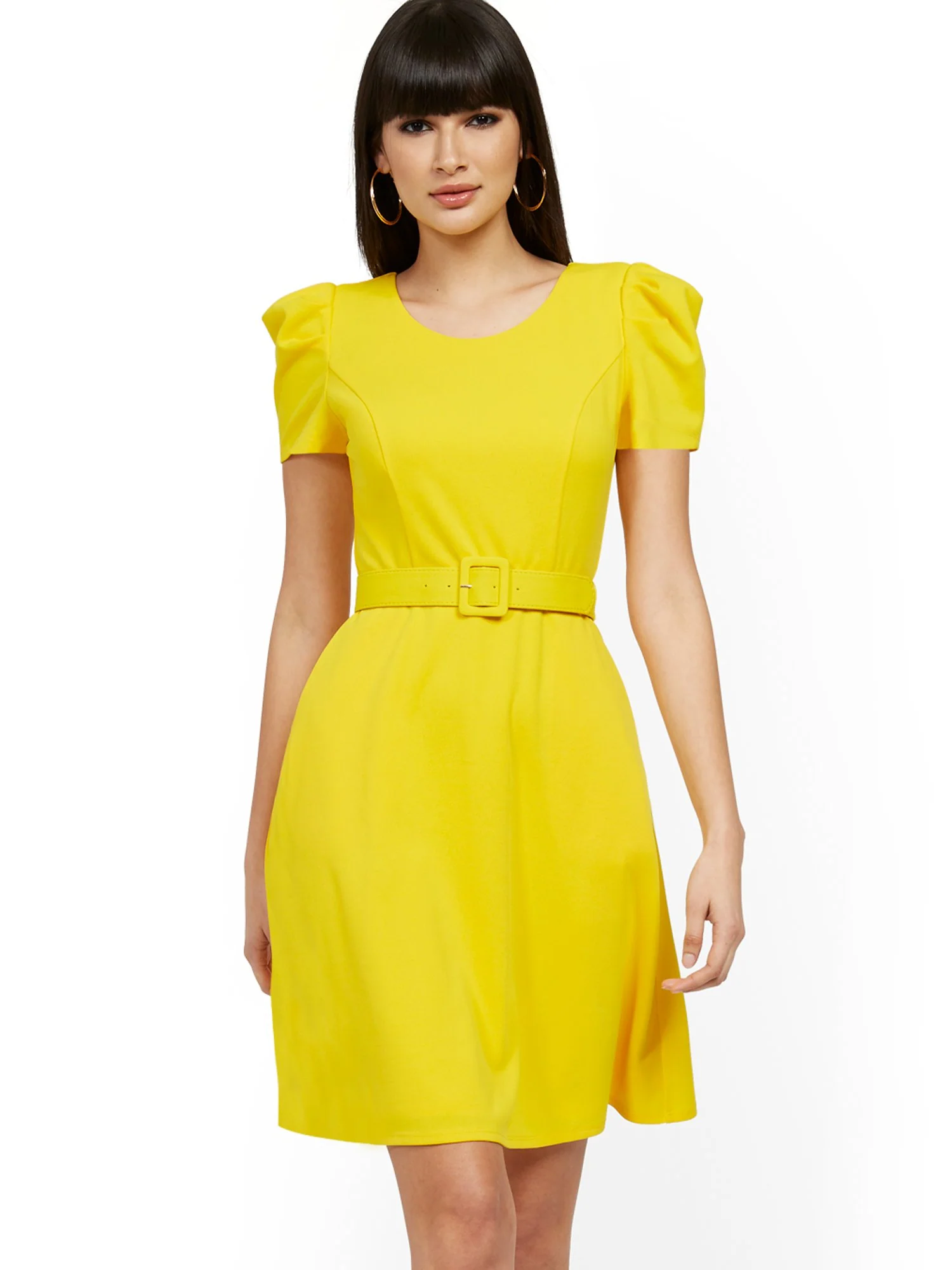 Belted Fit and Flare Dress - Magic Crepe® - Image 11