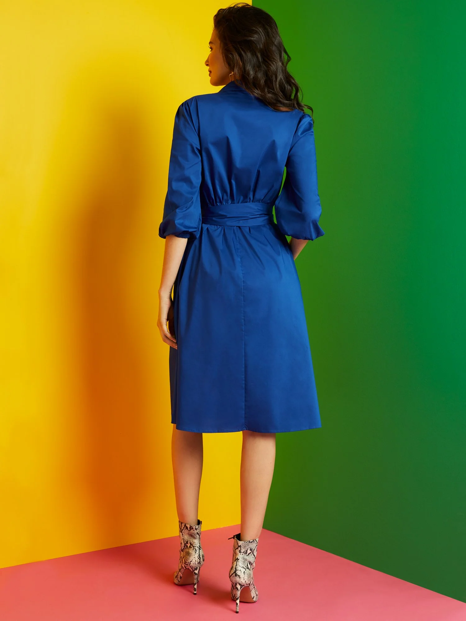 Belted Flare Shirtdress - Image 3