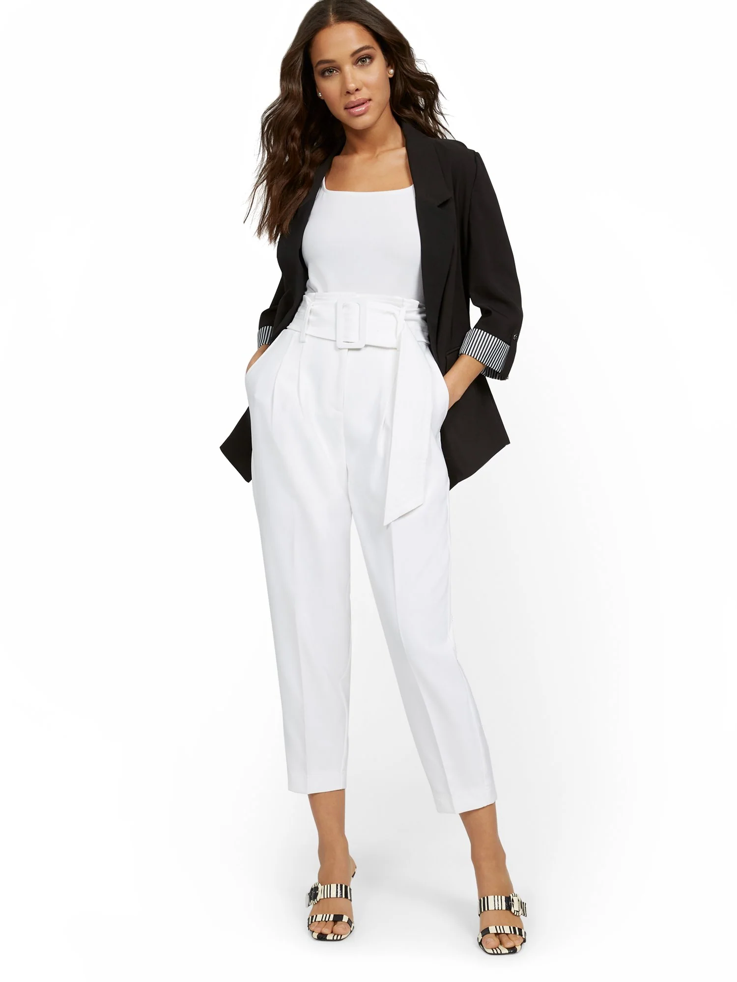 Belted High-Waisted Tapered Pant - Image 4