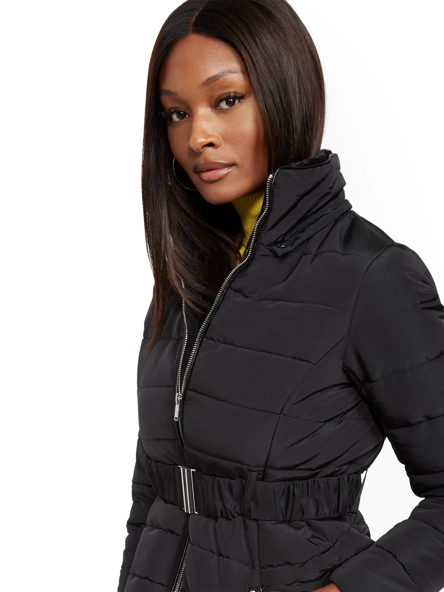 Belted & Hooded Puffer Jacket - Image 4