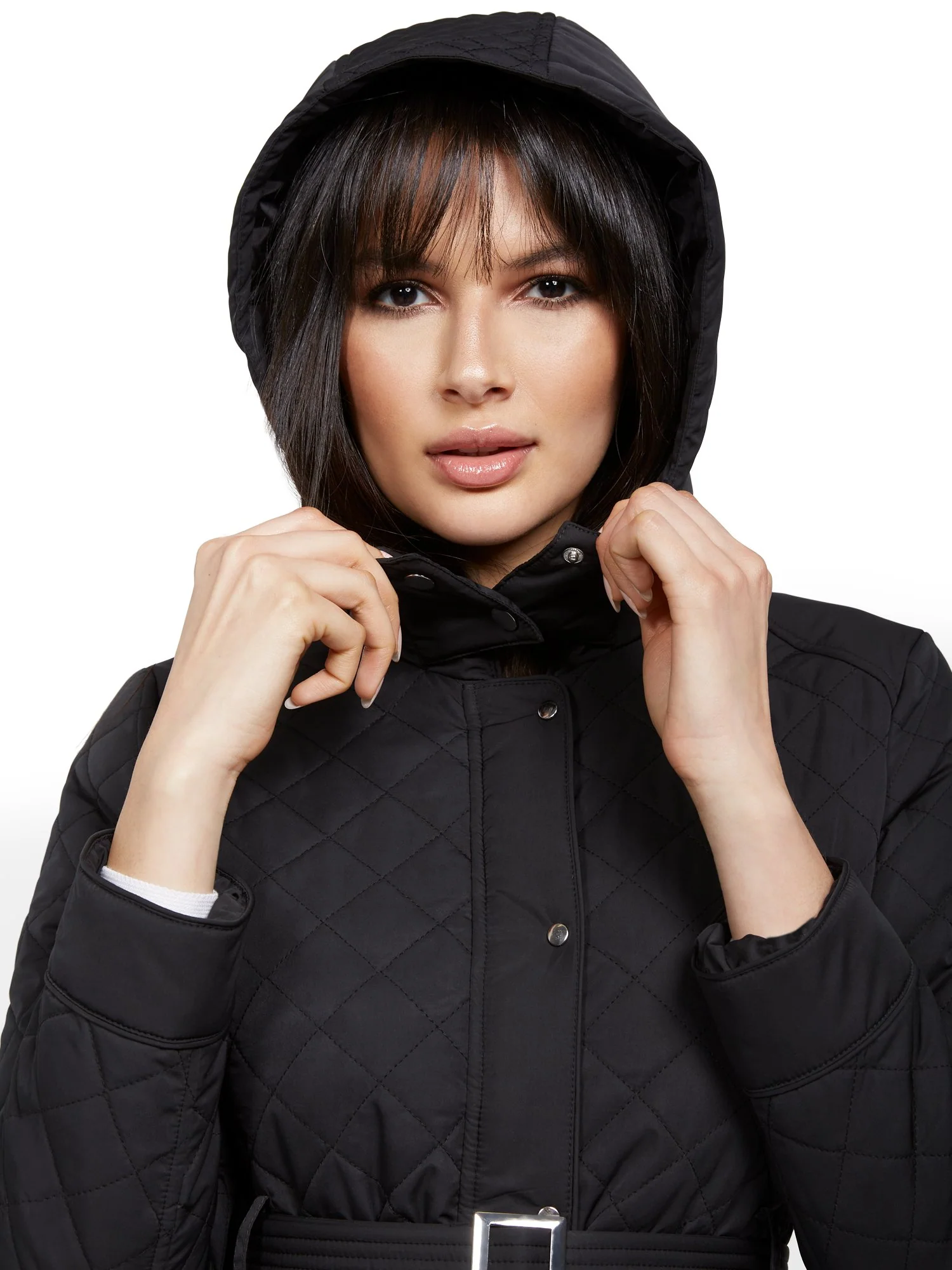 Belted & Hooded Quilted Jacket - Image 4