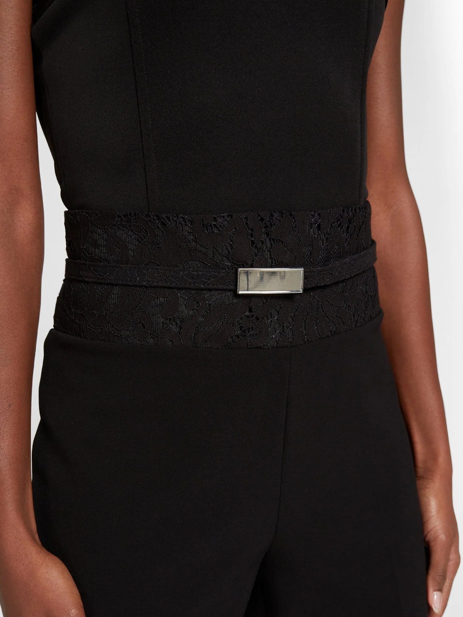 Belted Lace Slim-Leg Ankle Pant - Image 4