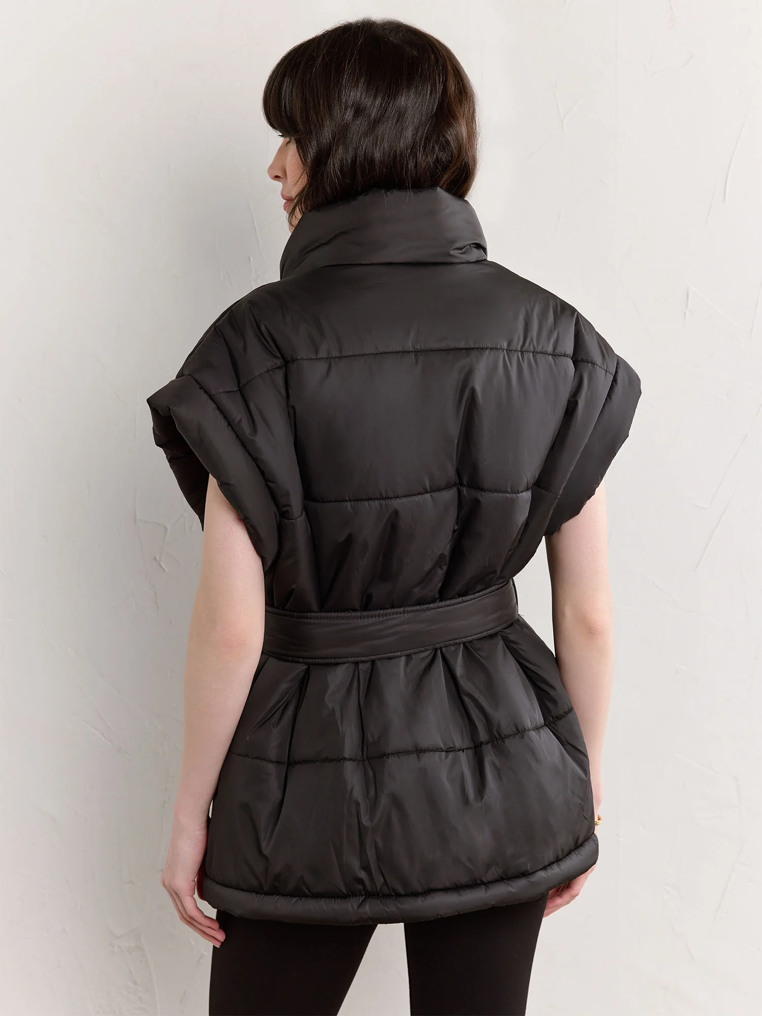 Belted Nylon Puffer Vest - Aaron & Amber - Image 5