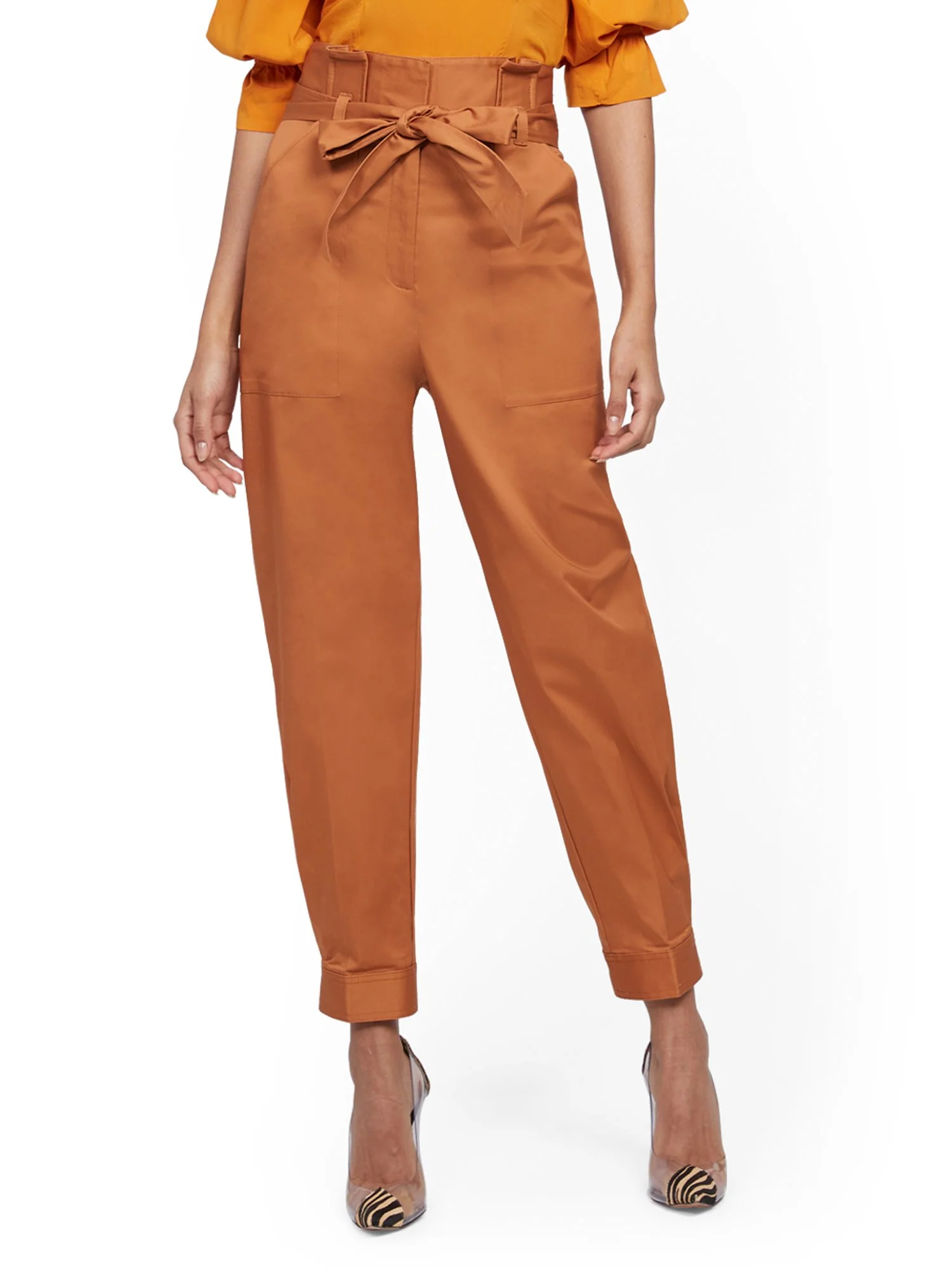 Belted Paperbag-Waist Pant - 7th Avenue - Image 2