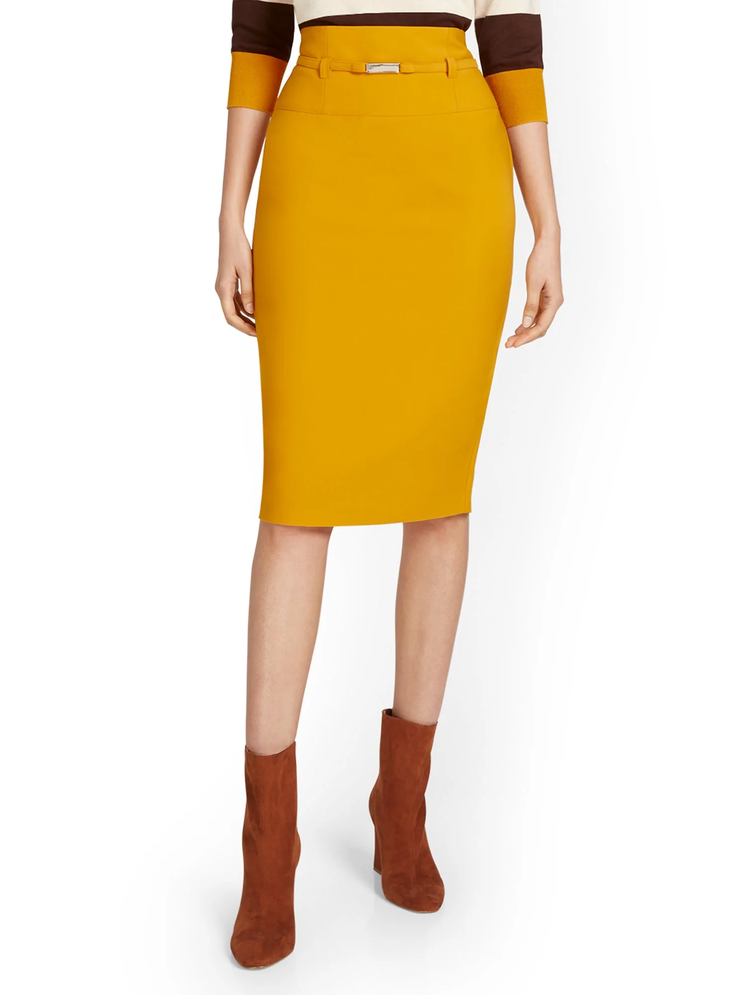 Belted Pencil Skirt - Premium Stretch - Image 10