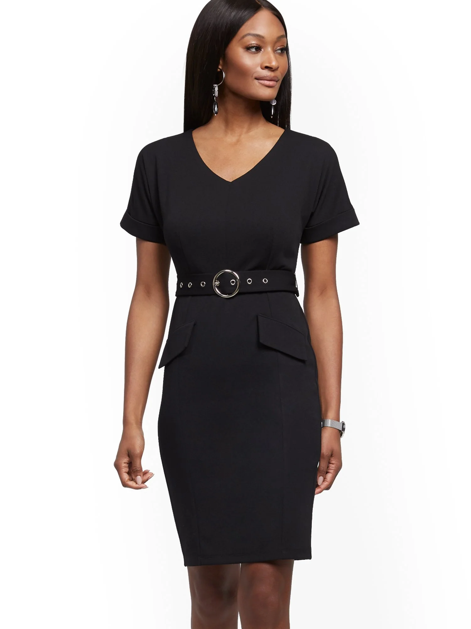 Belted Sheath Dress - Magic Crepe® - Image 2