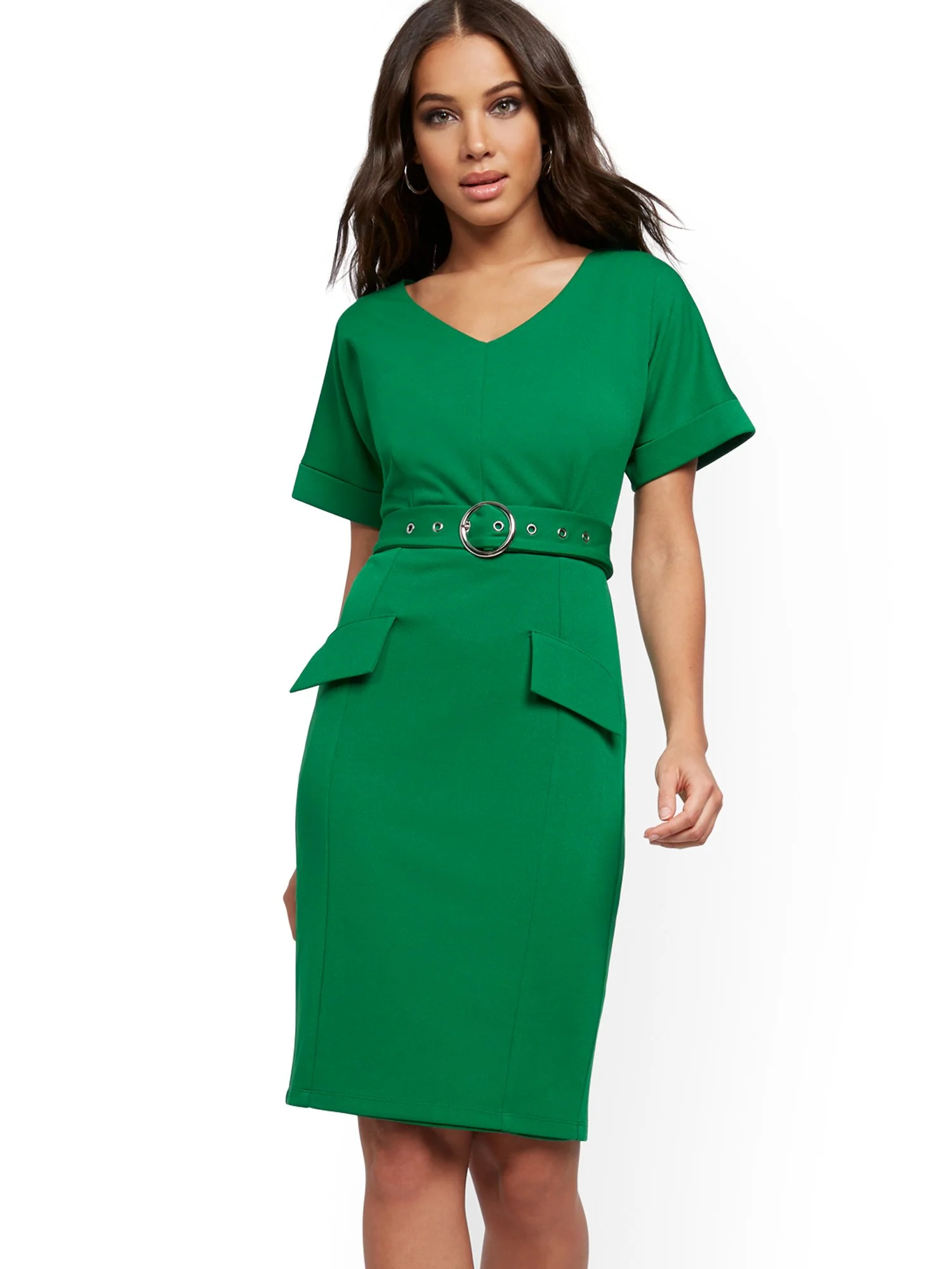 Belted Sheath Dress - Magic Crepe® - Image 6