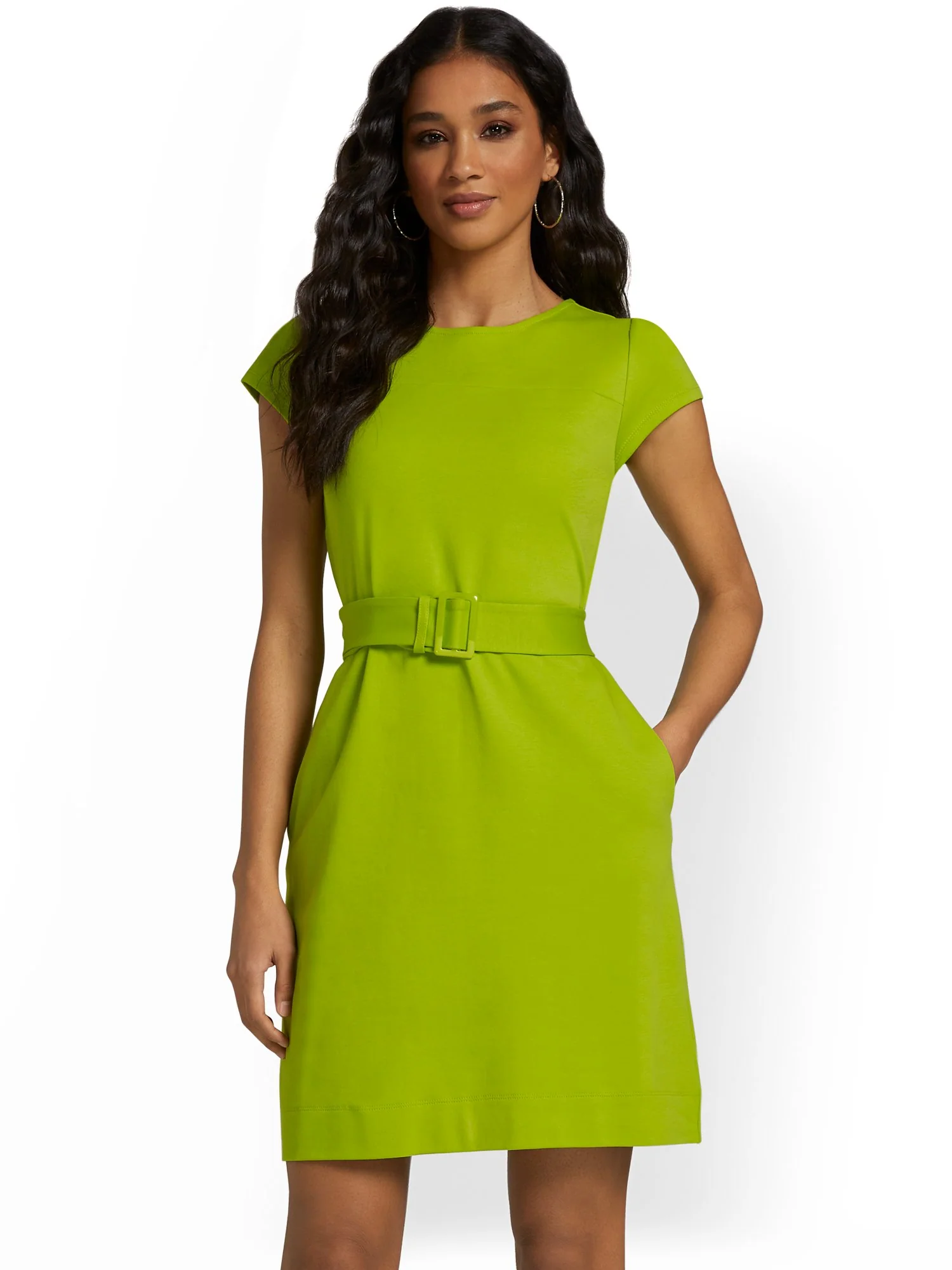 Belted Shift Dress - City Knits - Image 17