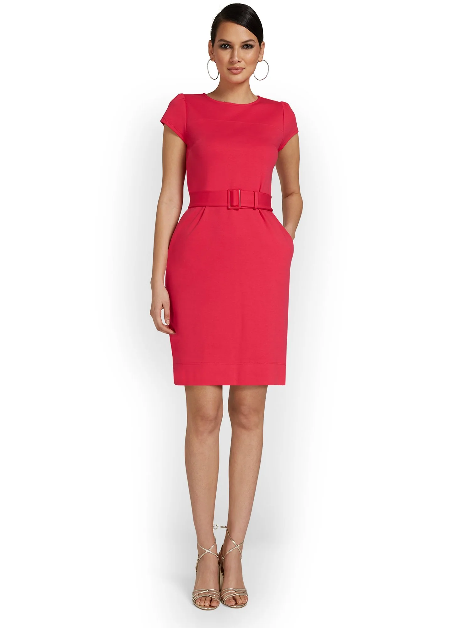 Belted Shift Dress - City Knits - Image 2