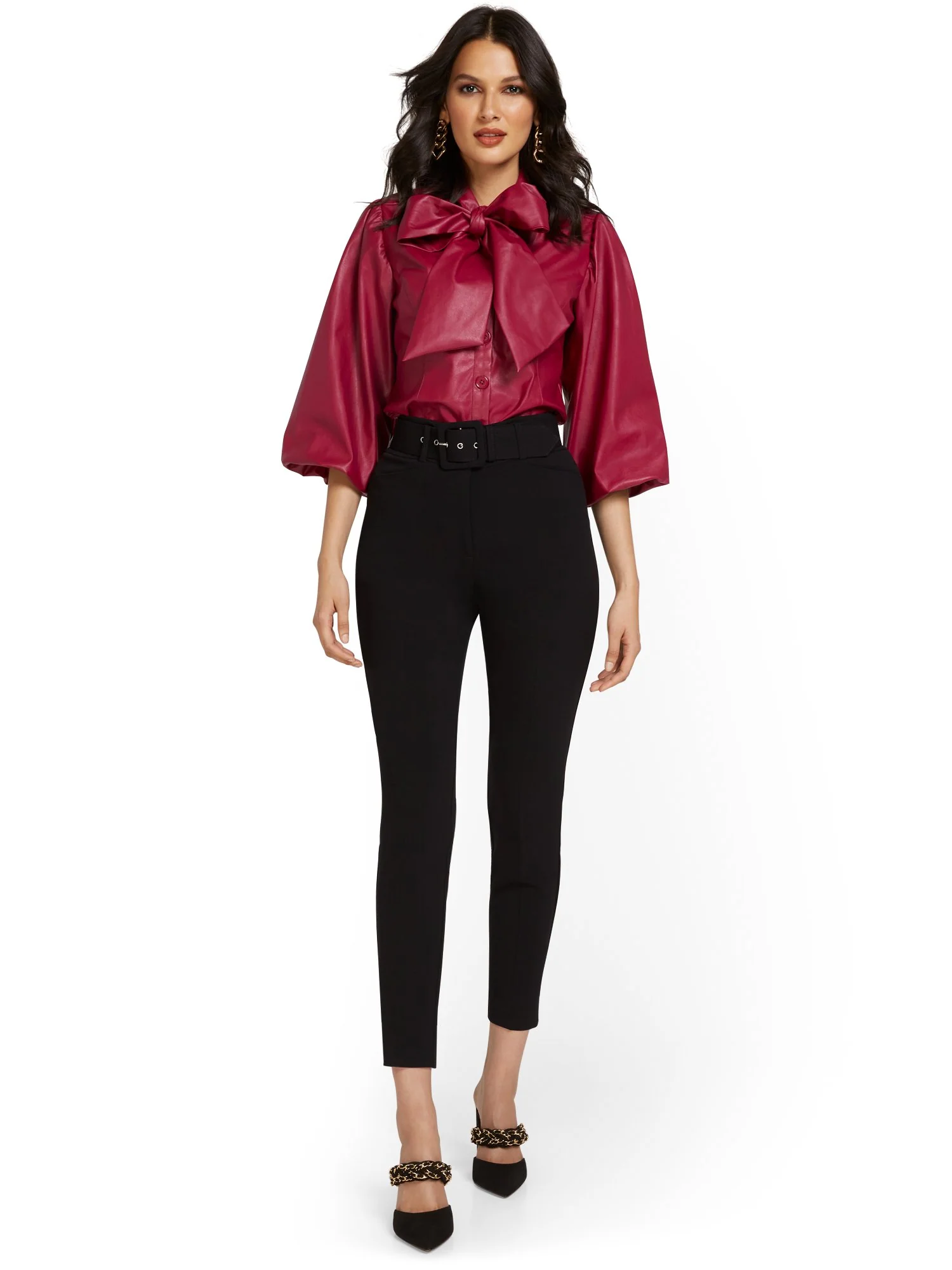 Belted Slim-Leg Ankle Pant - Image 4