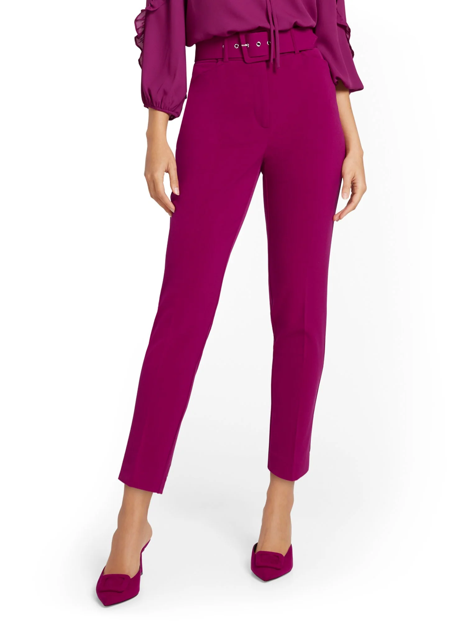 Belted Slim-Leg Ankle Pant - Image 7