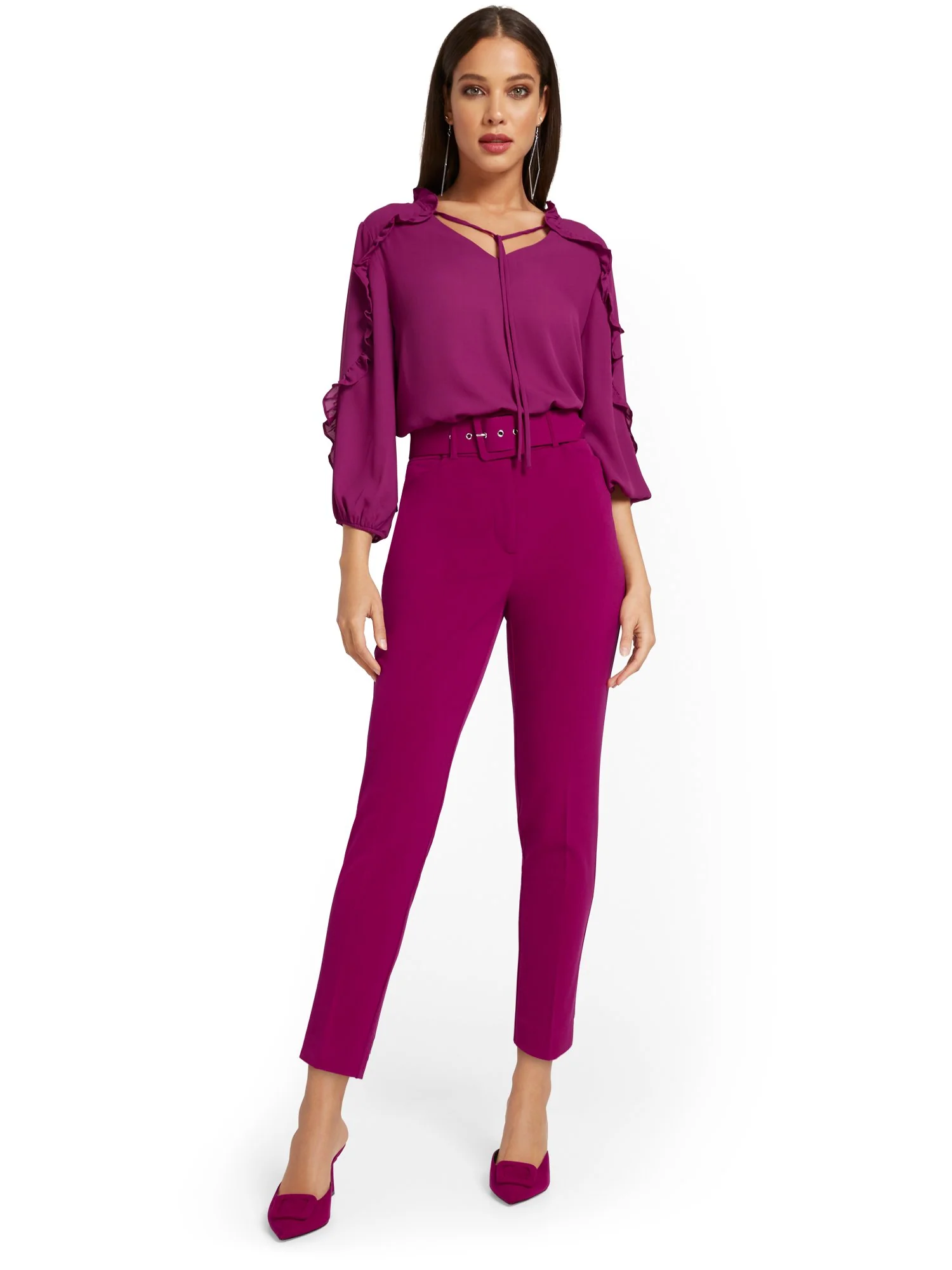 Belted Slim-Leg Ankle Pant - Image 8