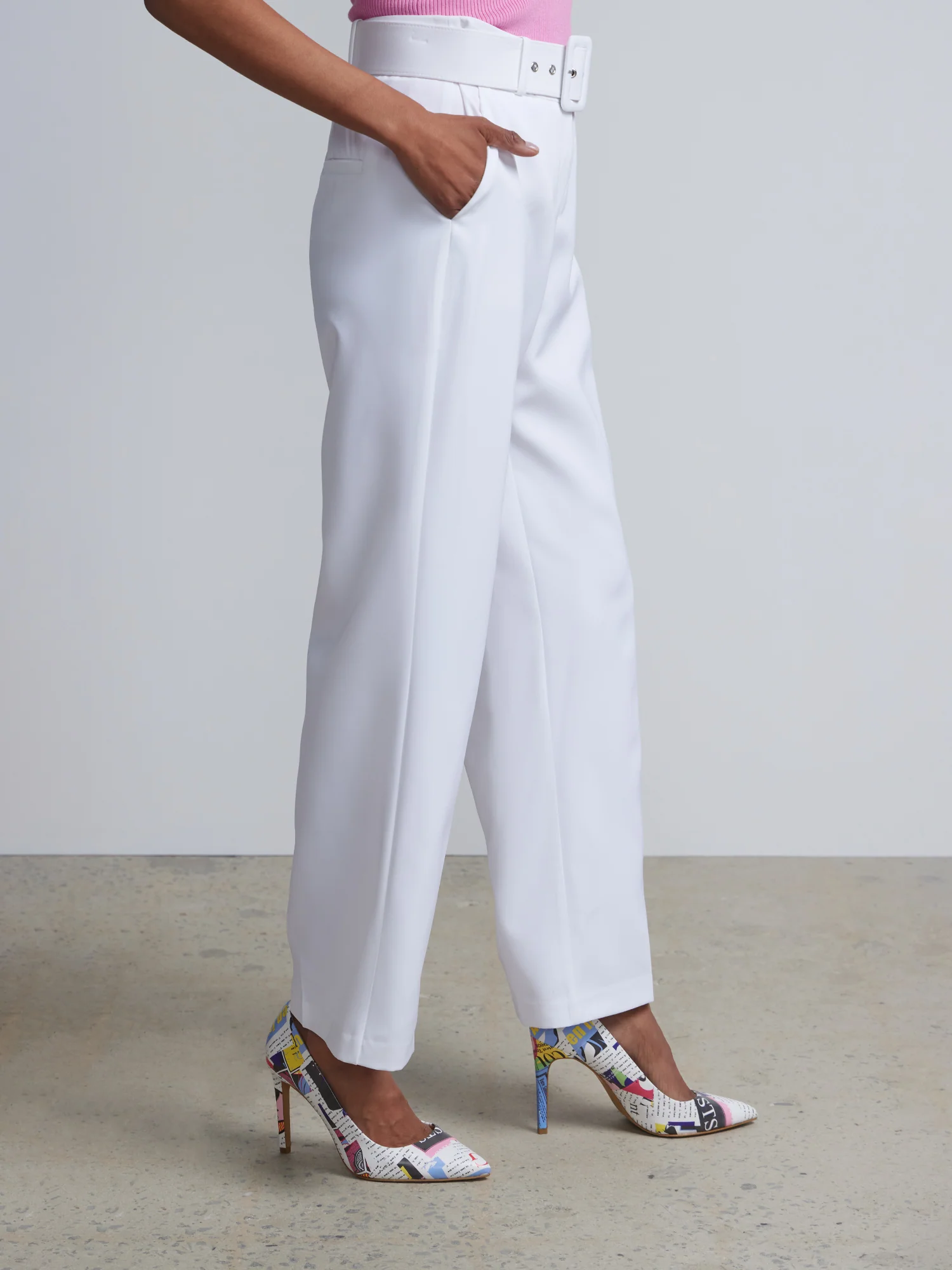 Belted Straight-Leg Ankle Pant - Image 2