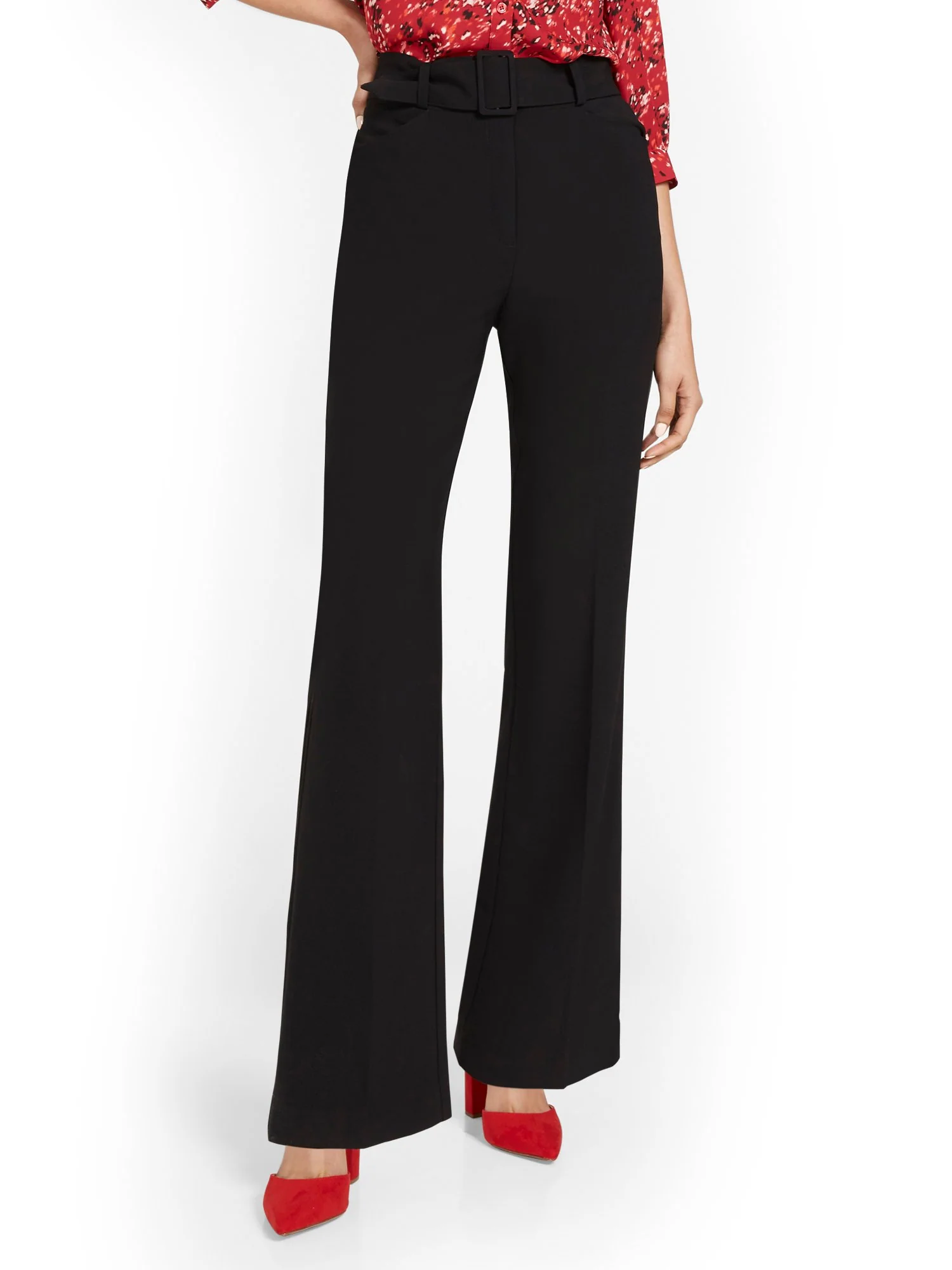 Belted Straight-Leg Pant - Essential Stretch
