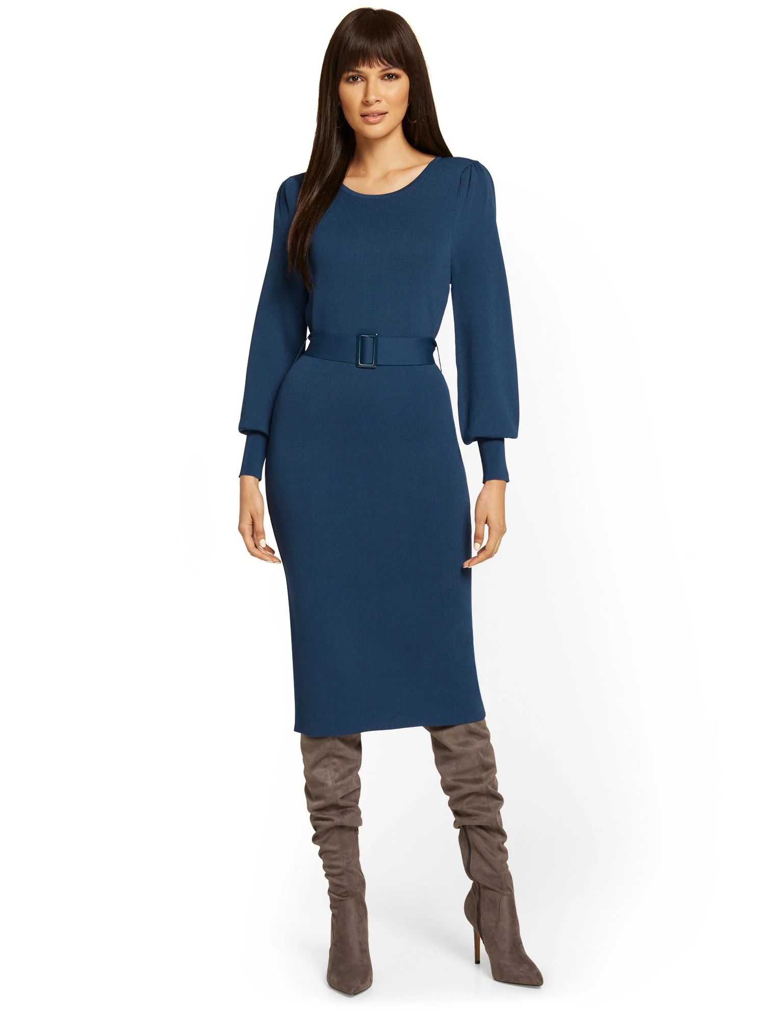 Belted Sweater Dress - Image 2