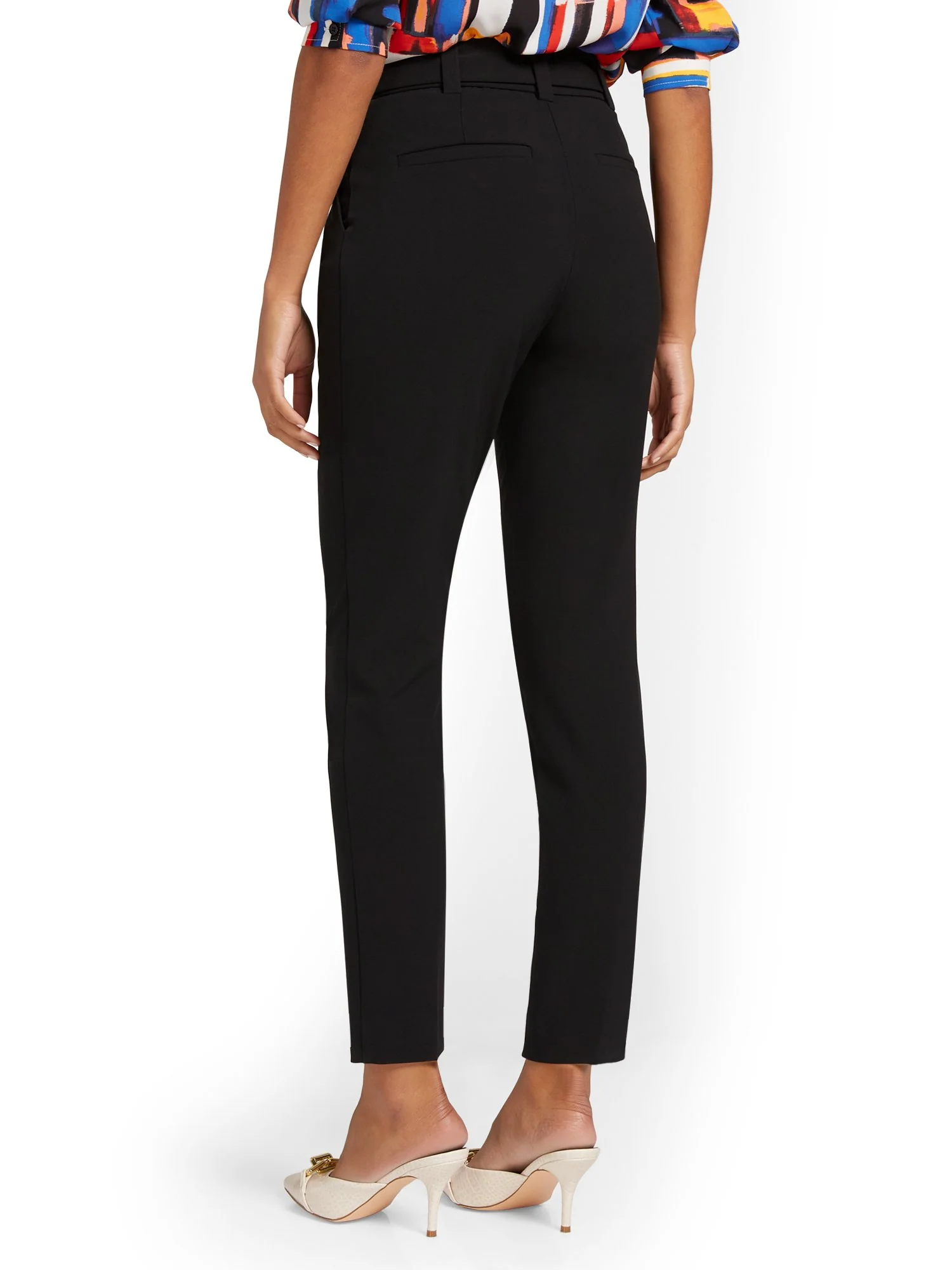 Belted Tapered Ankle Pant - Black - Image 3