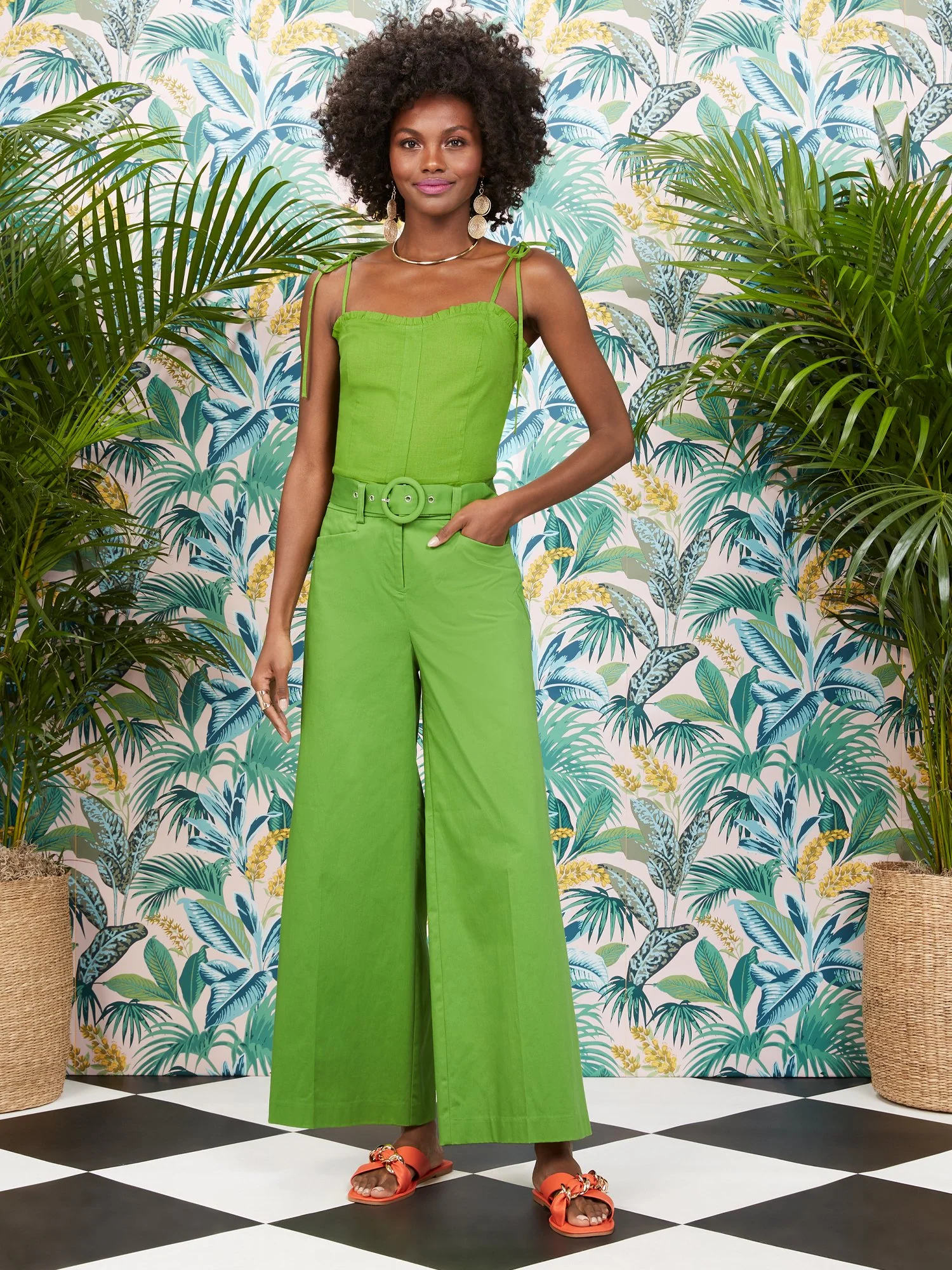 Belted Wide-Leg Capri Pant - Image 2