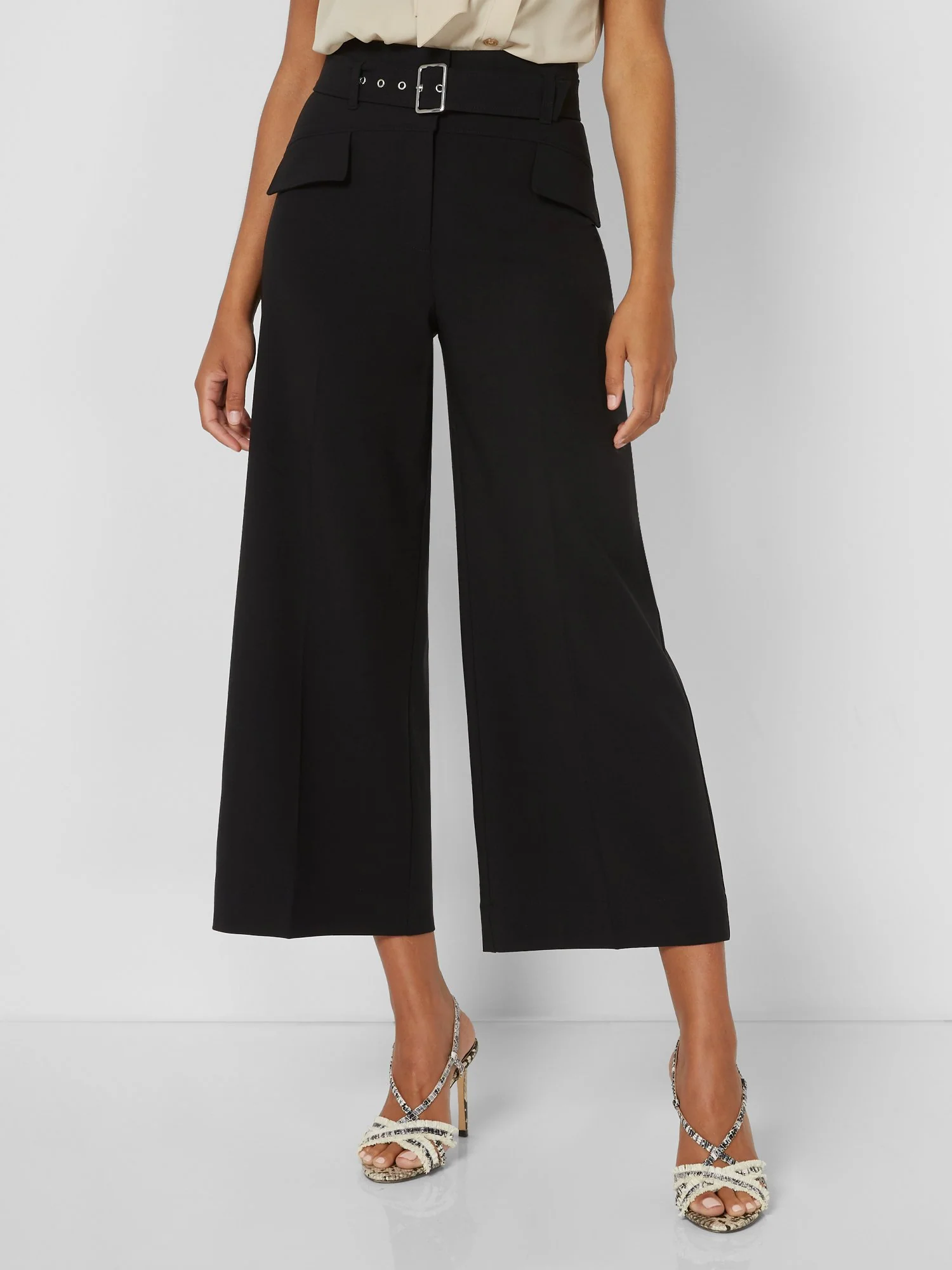 Belted Wide-Leg Capri Pant - 7th Avenue - Image 2