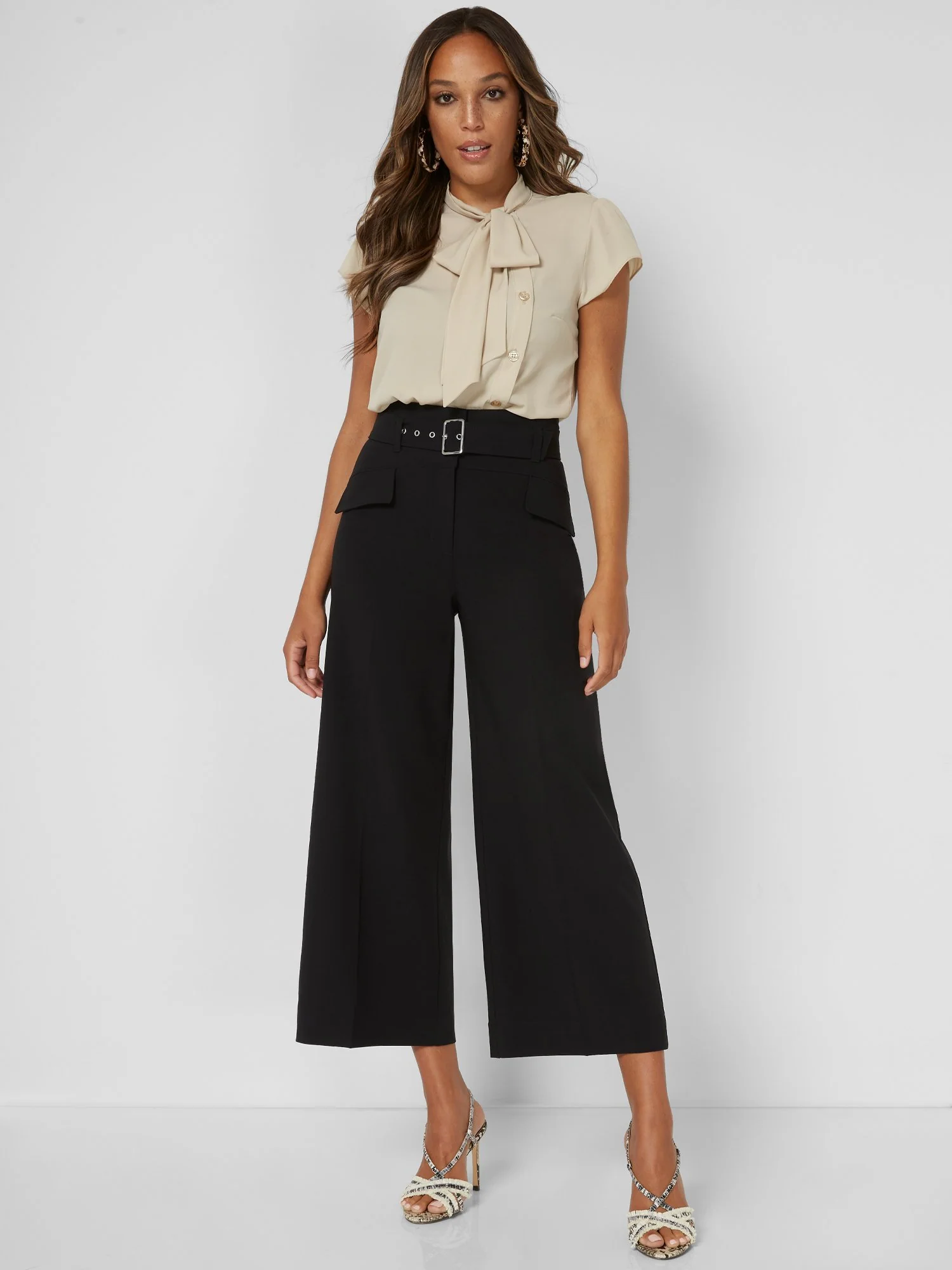 Belted Wide-Leg Capri Pant - 7th Avenue - Image 4