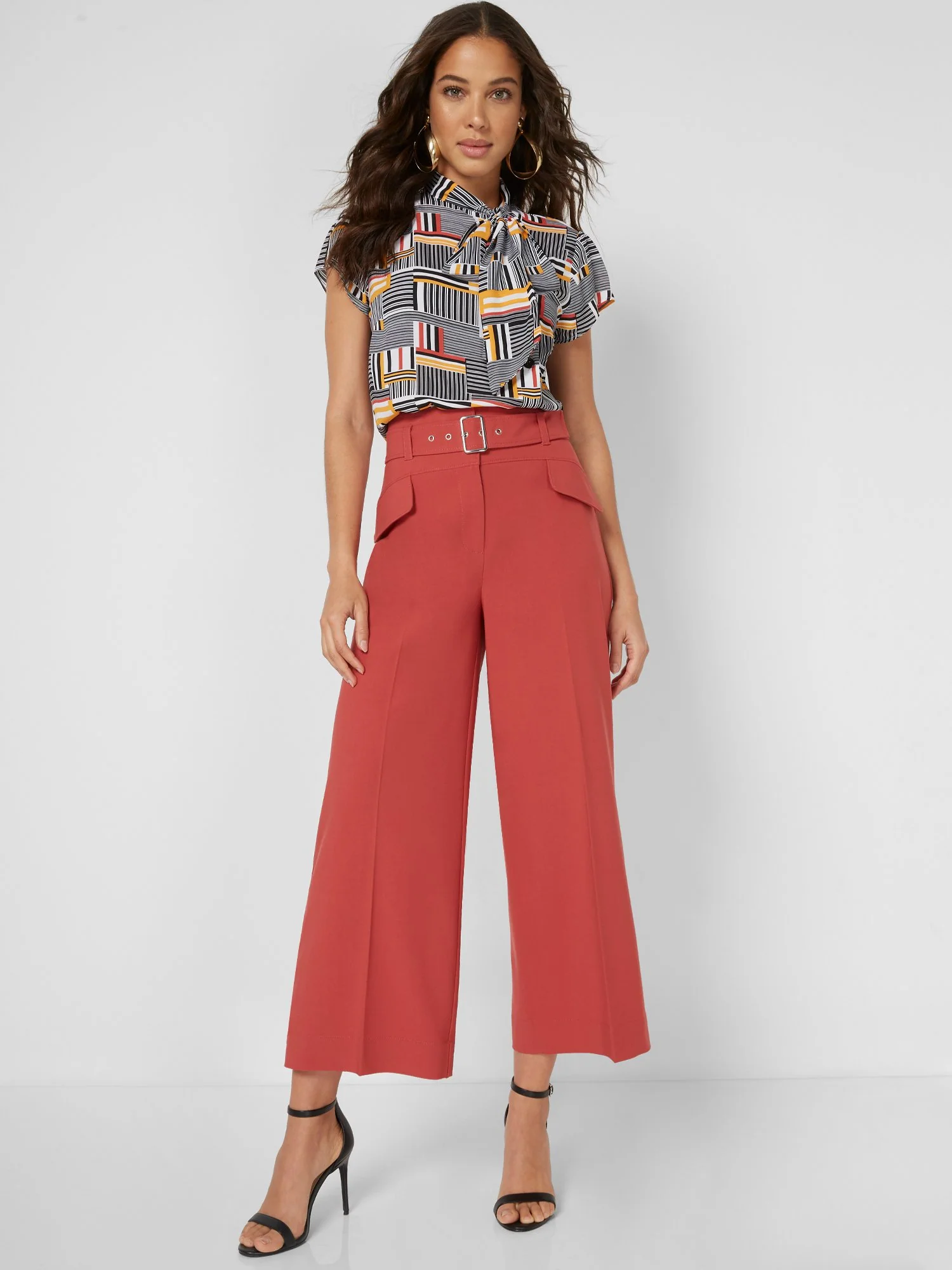 Belted Wide-Leg Capri Pant - 7th Avenue - Image 8
