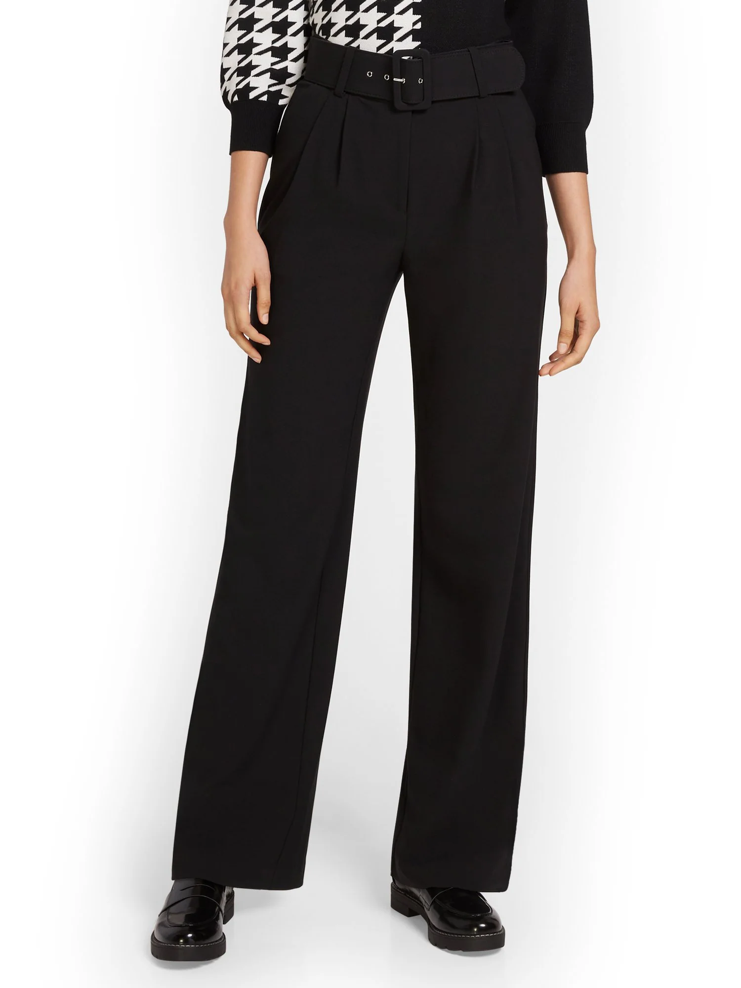 Belted Wide-Leg Pant - Essential Stretch - 7th Avenue - Image 2