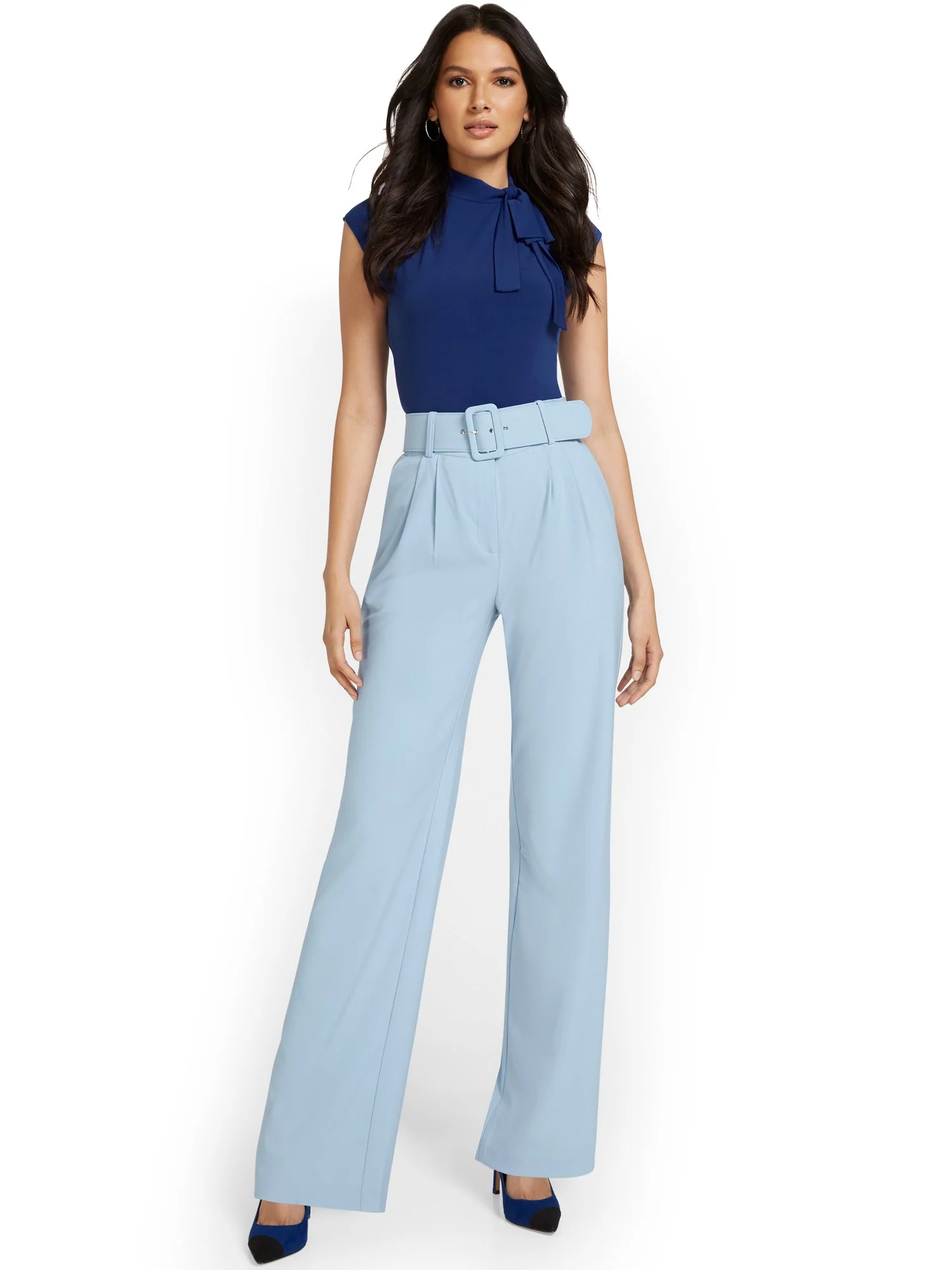 Belted Wide-Leg Pant - Essential Stretch - 7th Avenue - Image 8