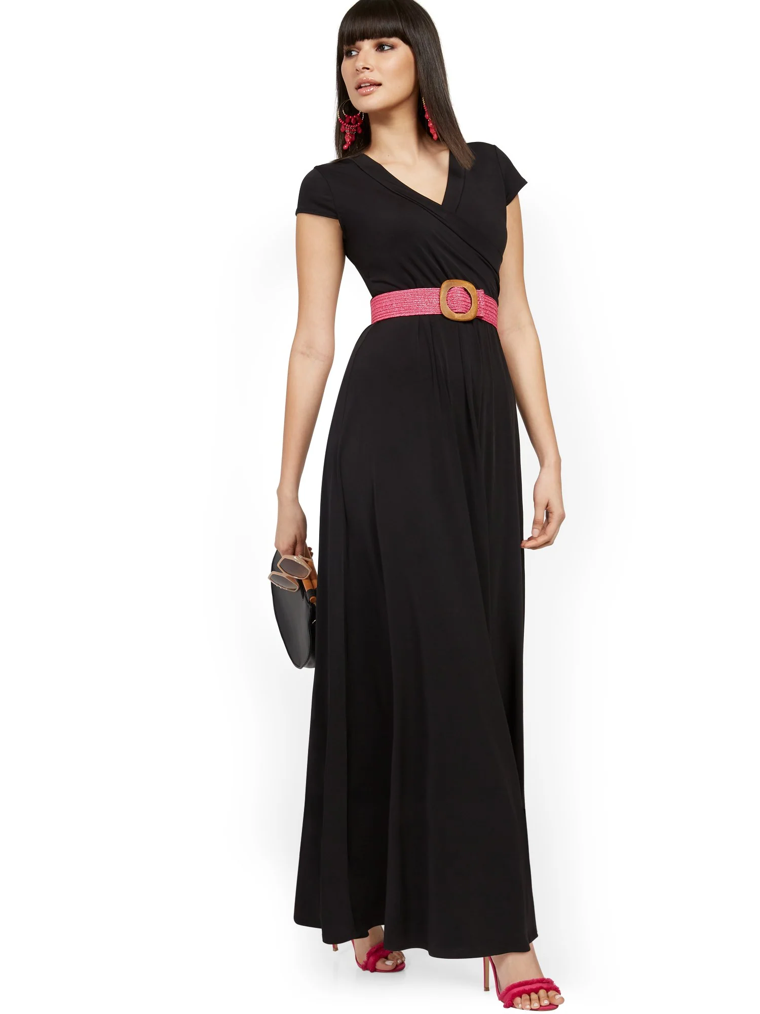 Belted Wrap Maxi Dress - Image 2