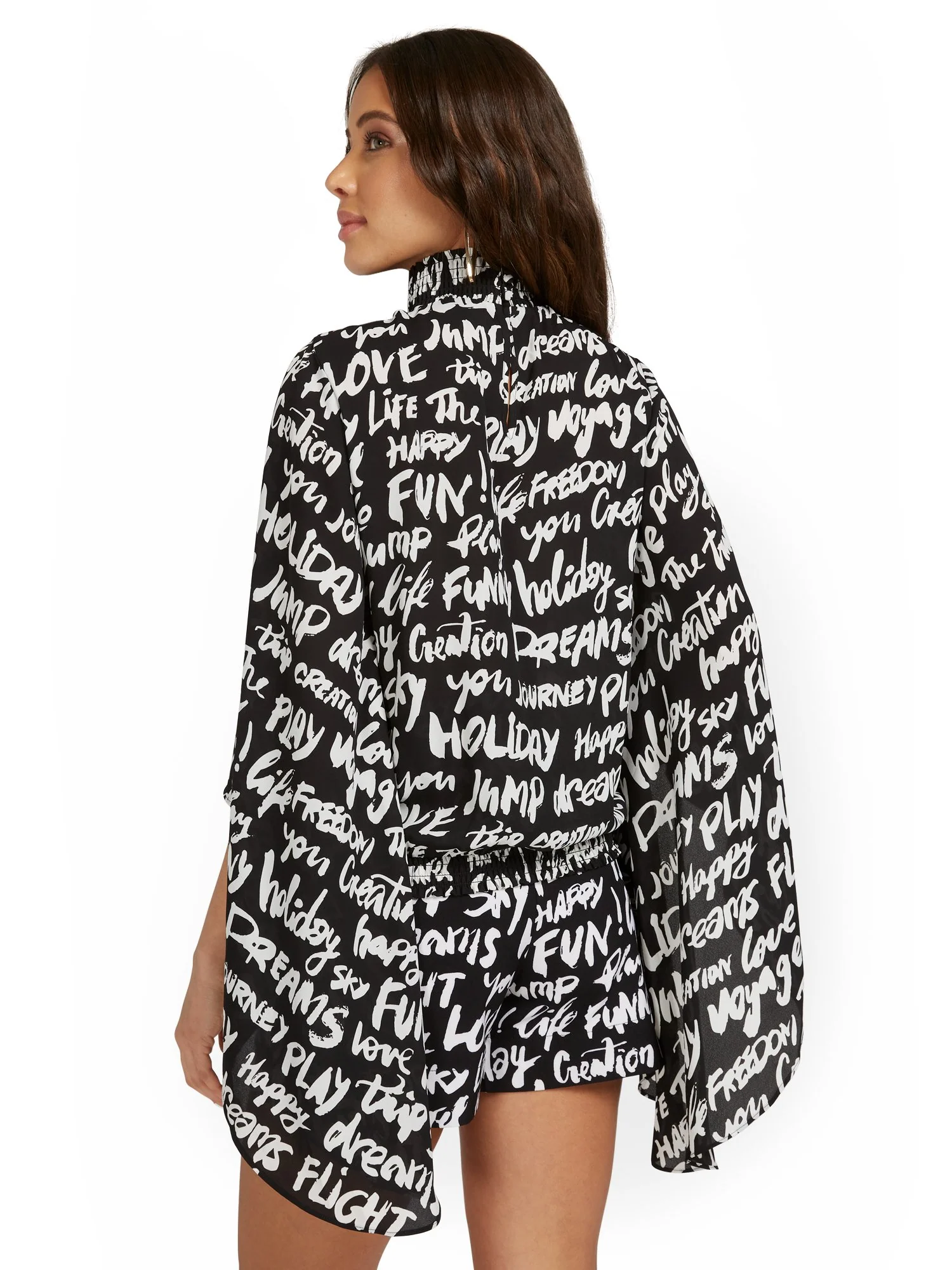 Black and White Script Blouse - Image 3