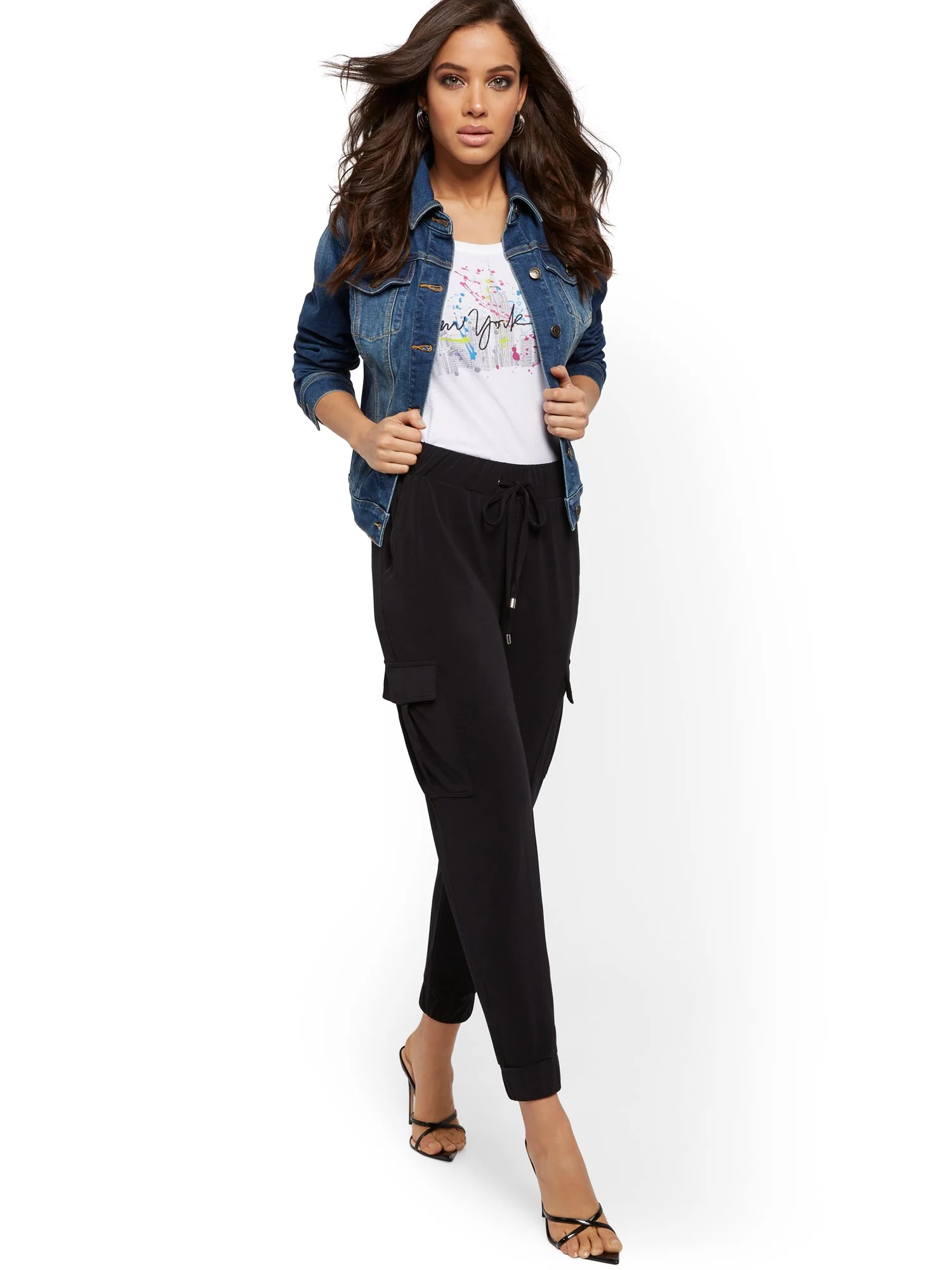 Black Crepe Cargo Pant - Everywhere Collection - Image 3