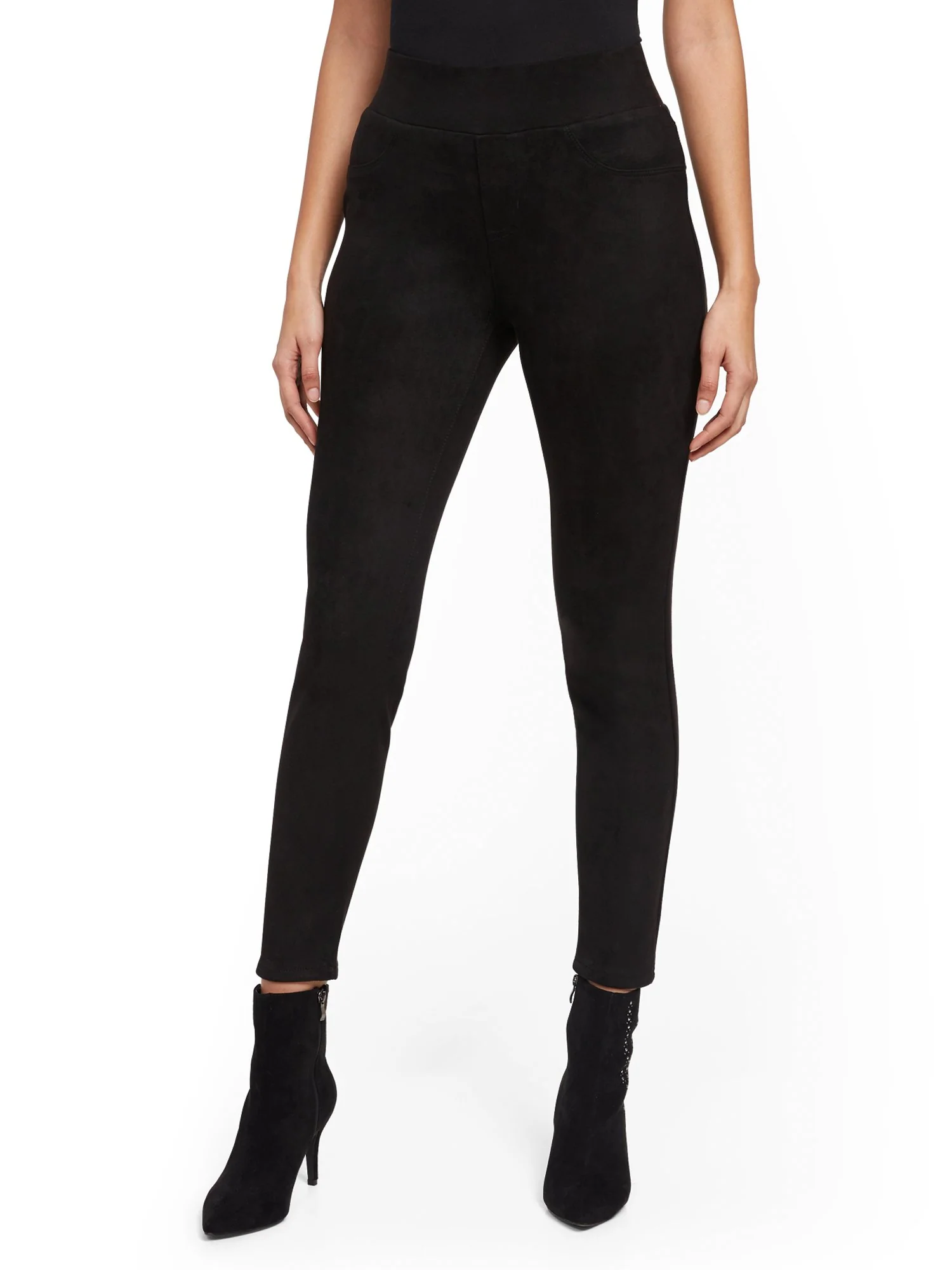 Black Faux-Suede High-Waisted Legging - Image 2