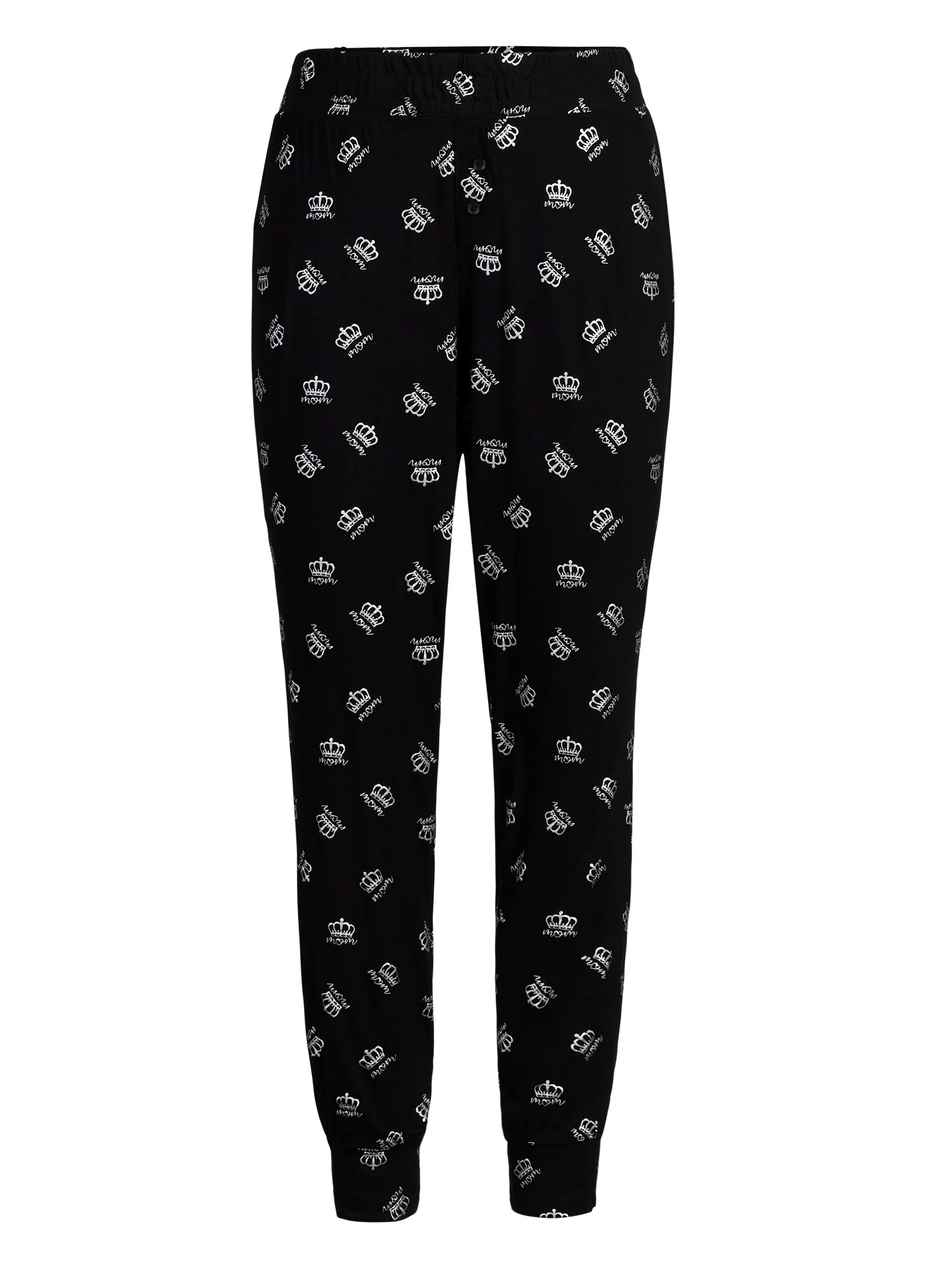 Black 'Queen Mom' Jogger Pajama Pant - Image 2