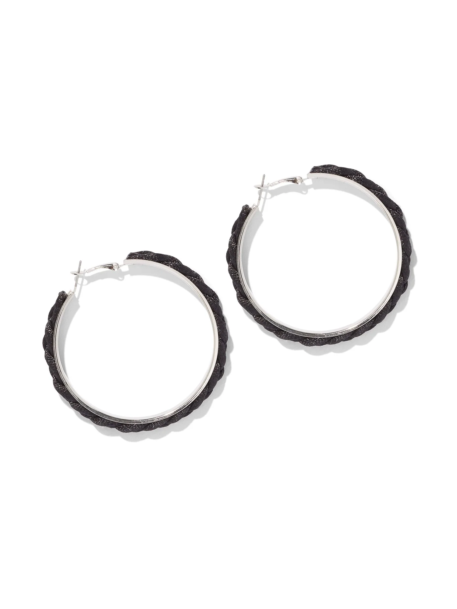 Black Rope Hoop Earring