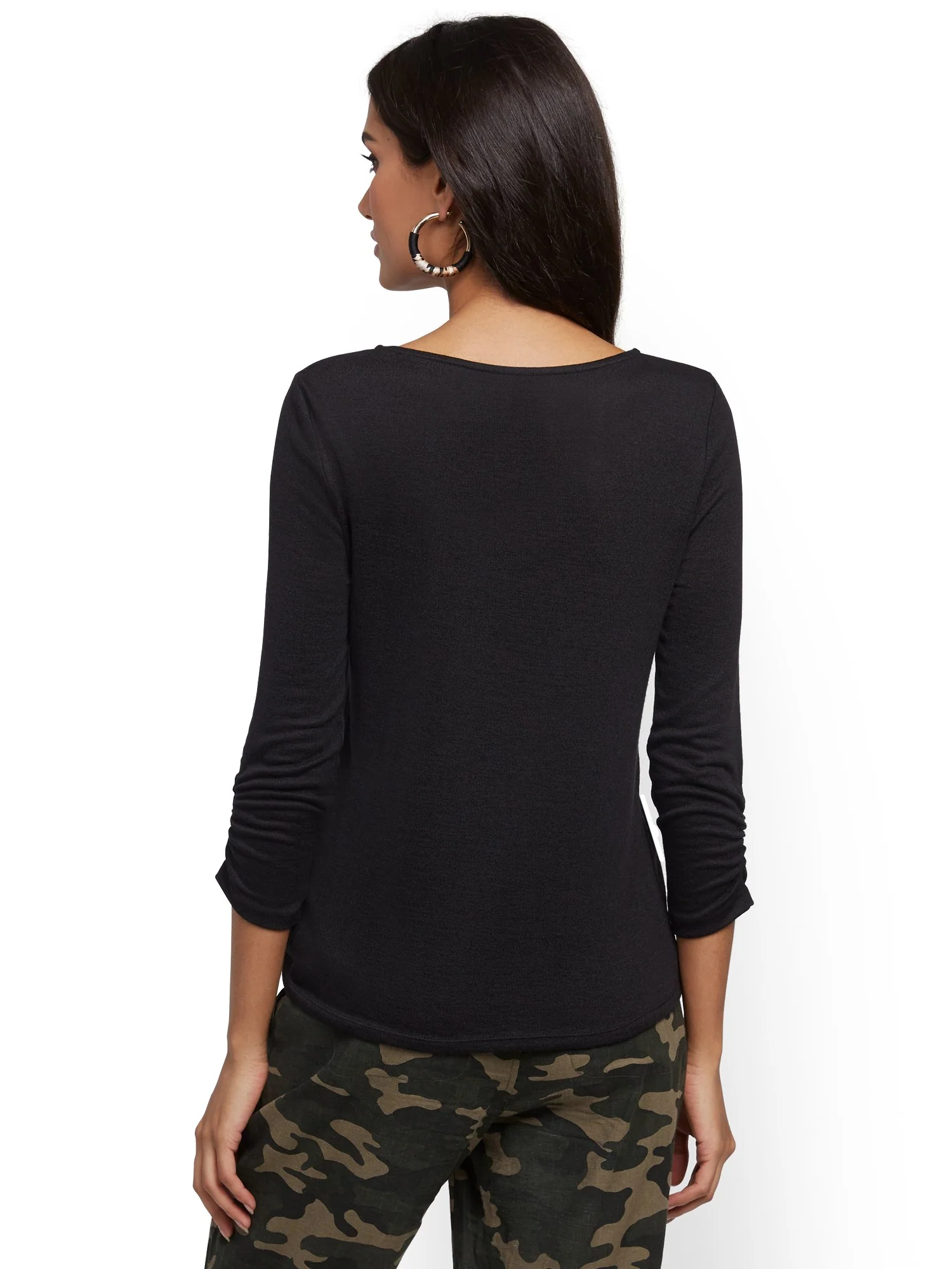 Black Side-Twist Top - Image 3