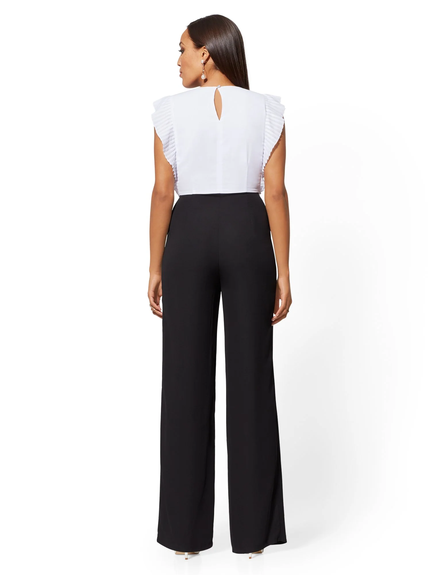 Black & White Ruffled Jumpsuit - Image 3