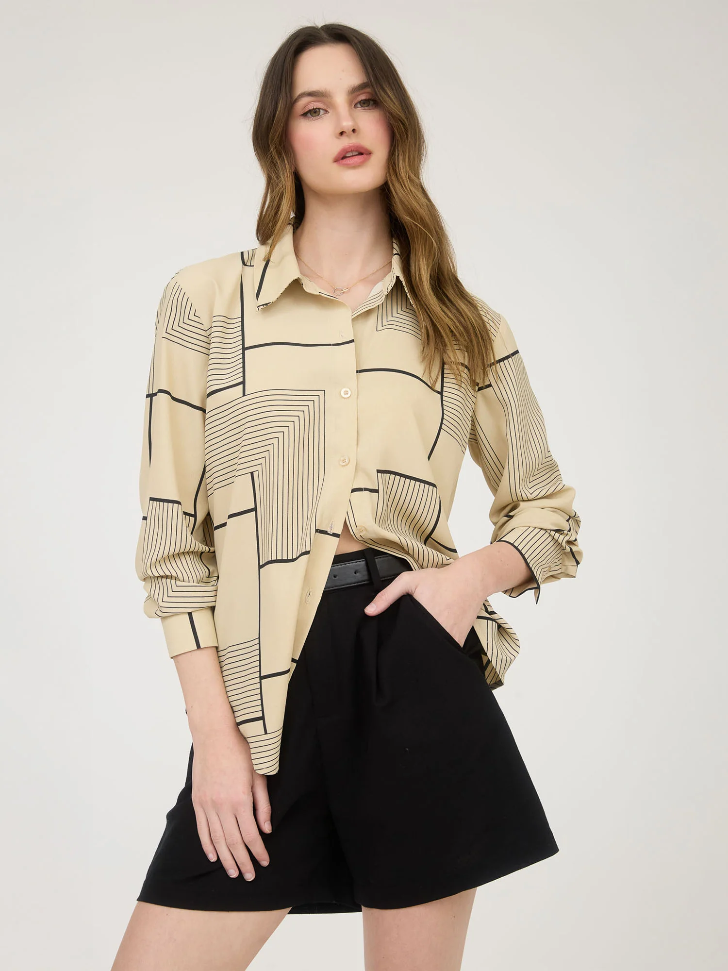 Block Printed Button Down Shirt