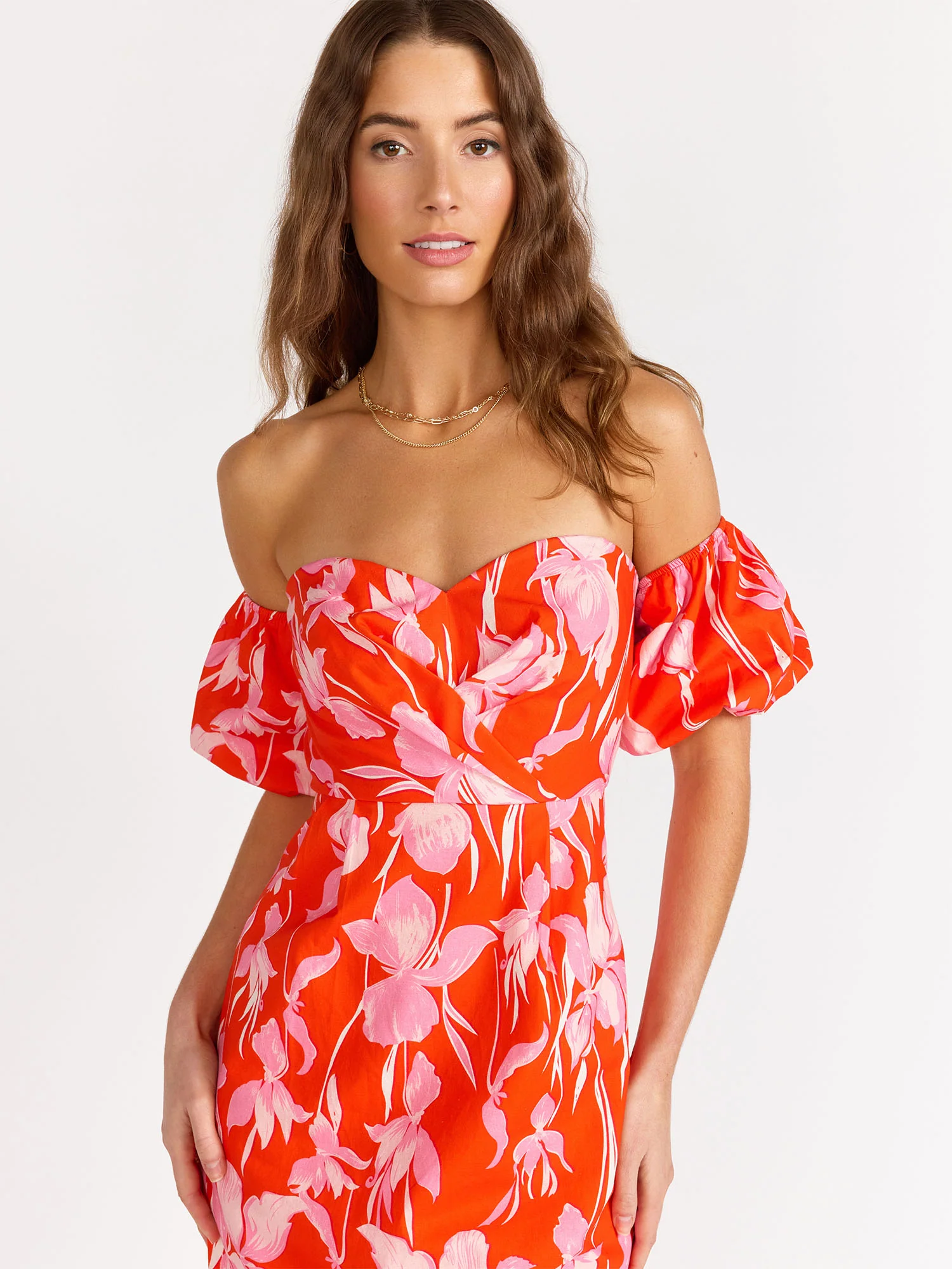 Floral Off Shoulder Midi Dress - Lena - Image 3