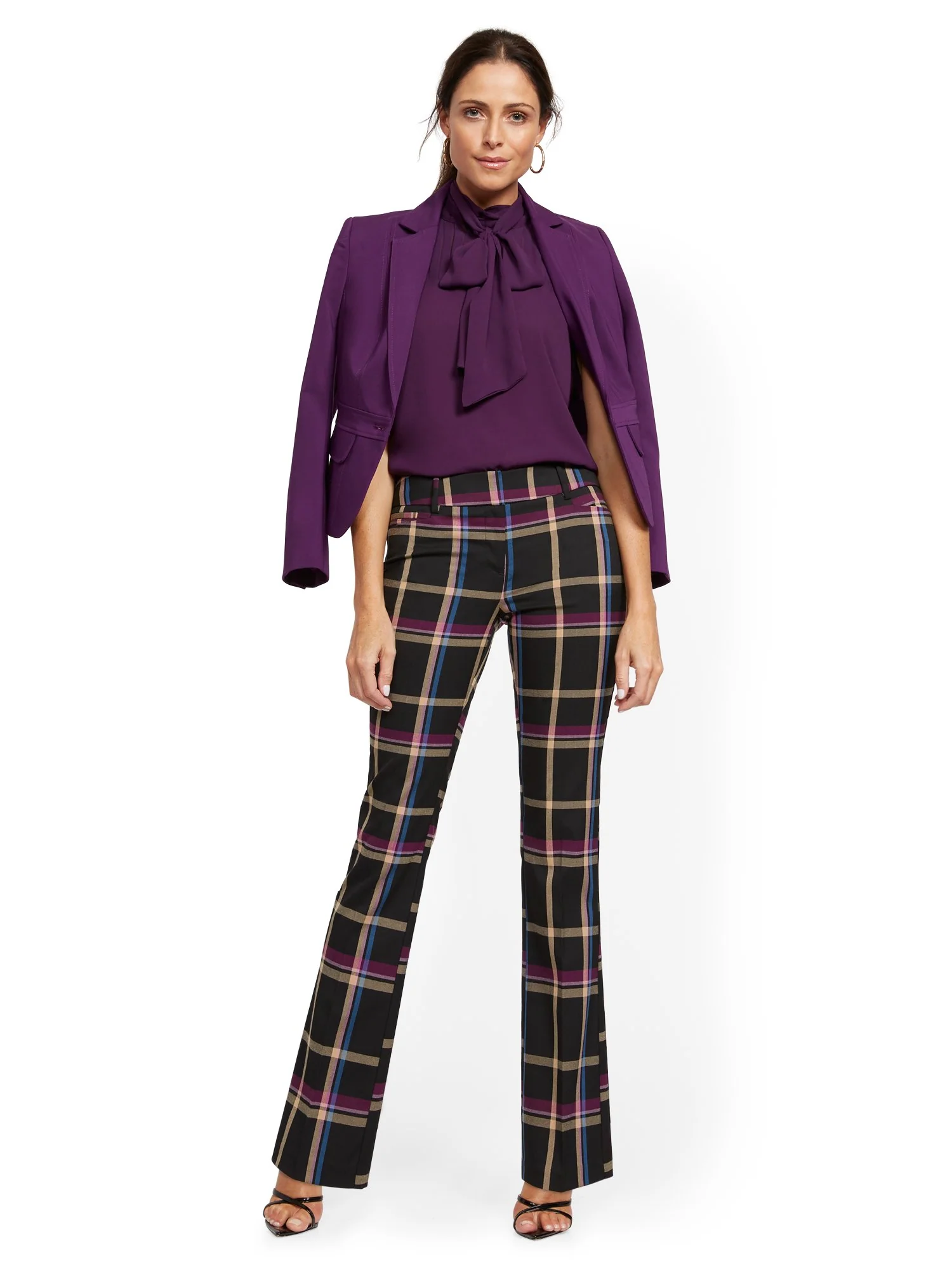 Bootcut Pant - Modern Fit - Plaid - 7th Avenue - Image 4