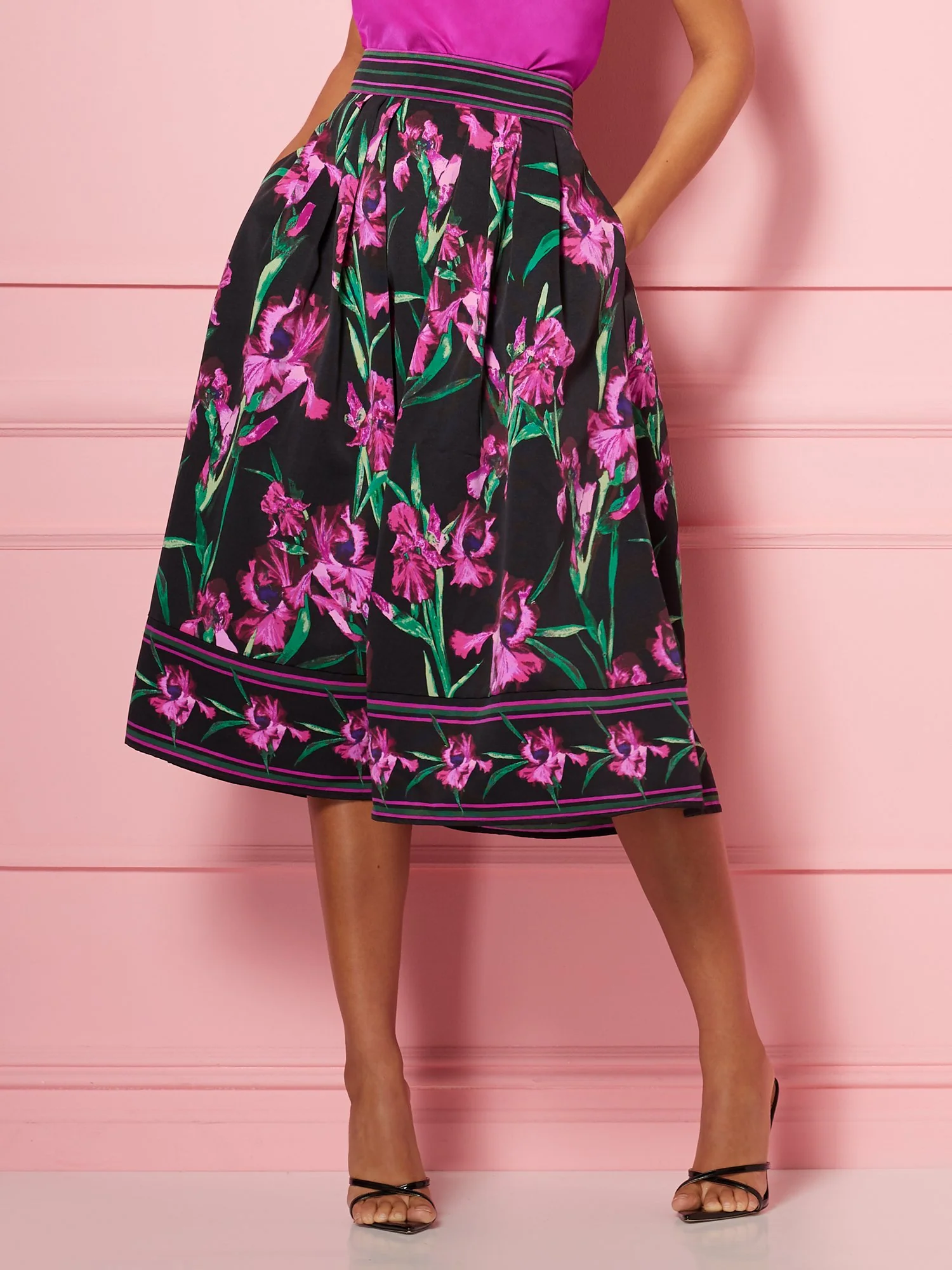 Border-Print Maddie Skirt - Eva Mendes Fiesta Collection - Image 2