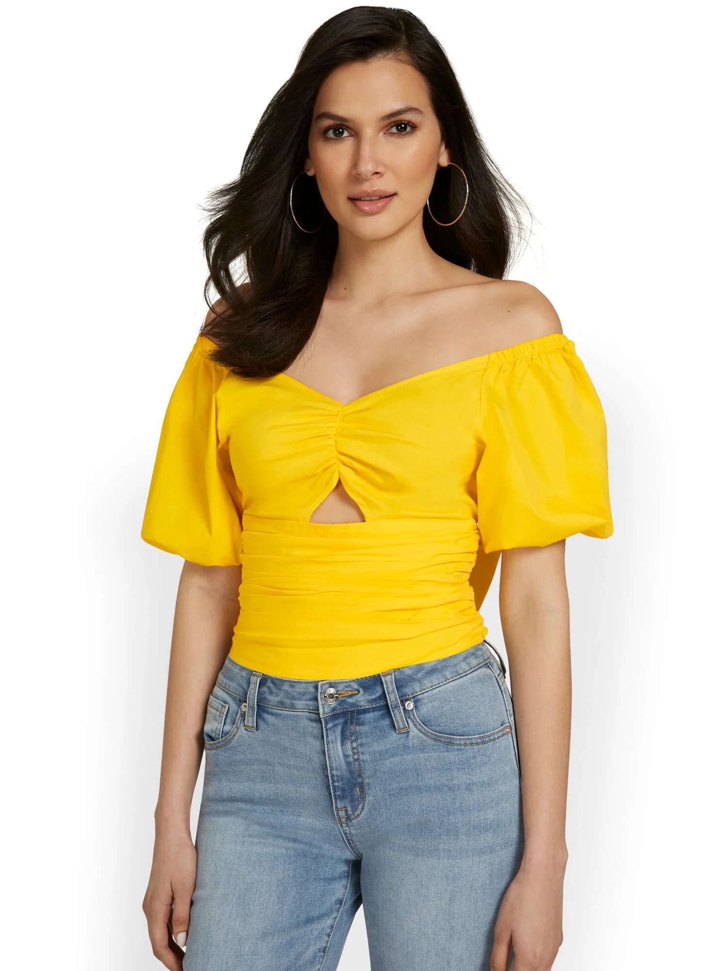 Bow-Back Cut-Out Poplin Crop Top - Image 4