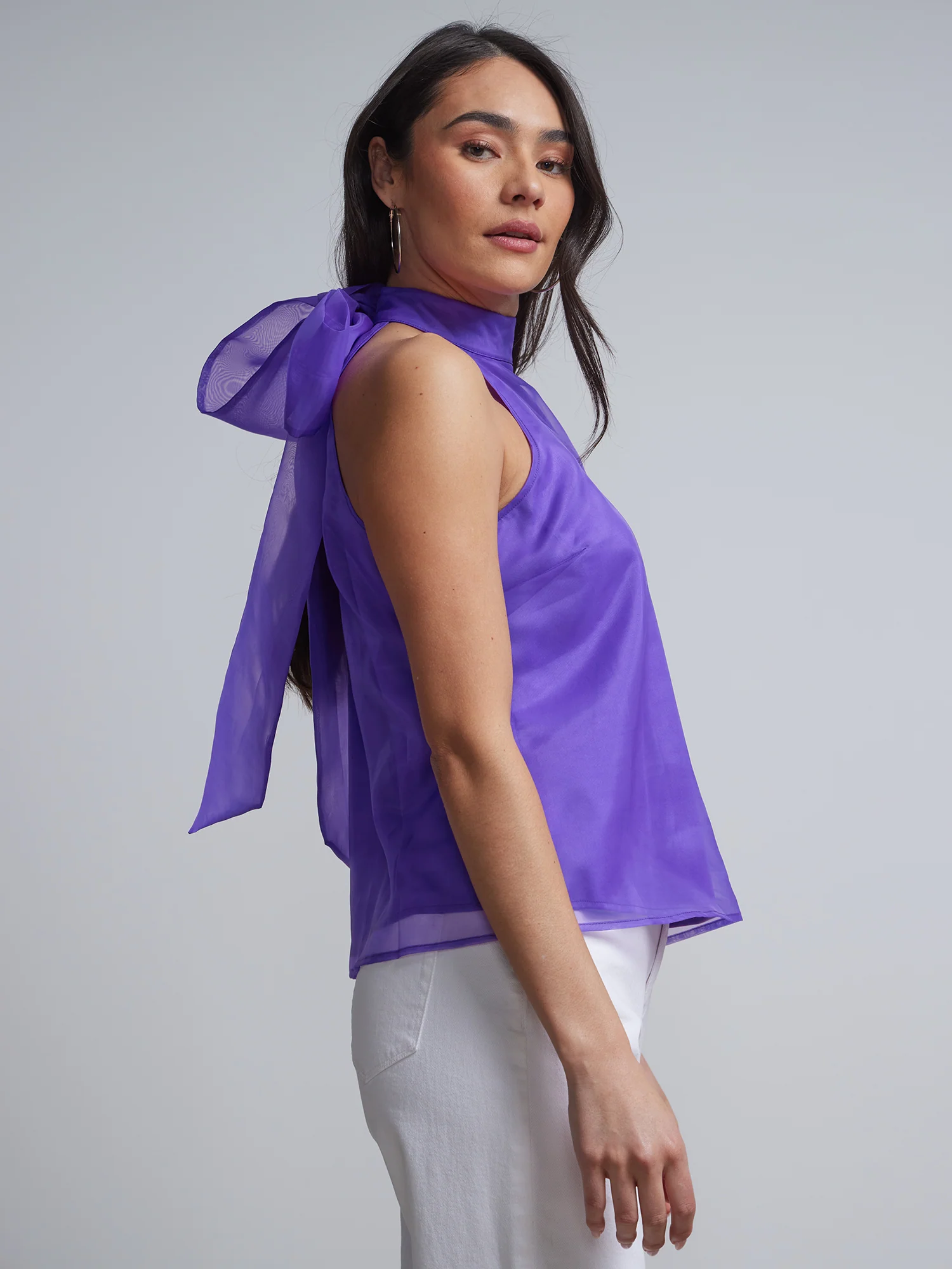 Bow-Back Halterneck Blouse - Image 2