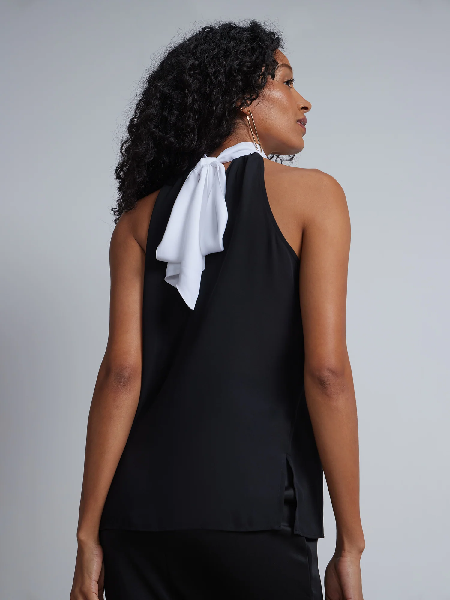 Bow-Back Halterneck Blouse - Image 3