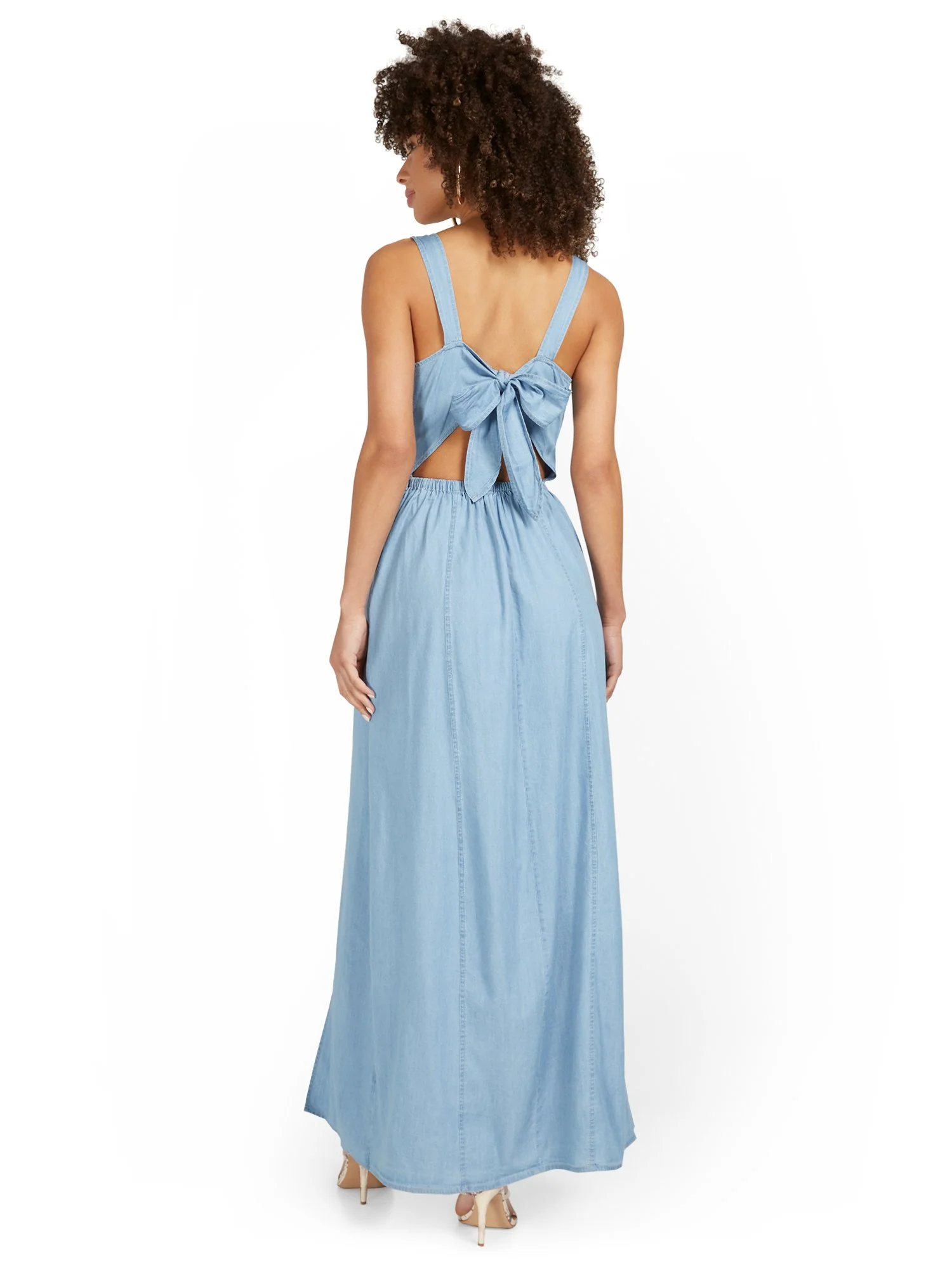 Bow-Back Slit-Front Maxi Dress - Image 3