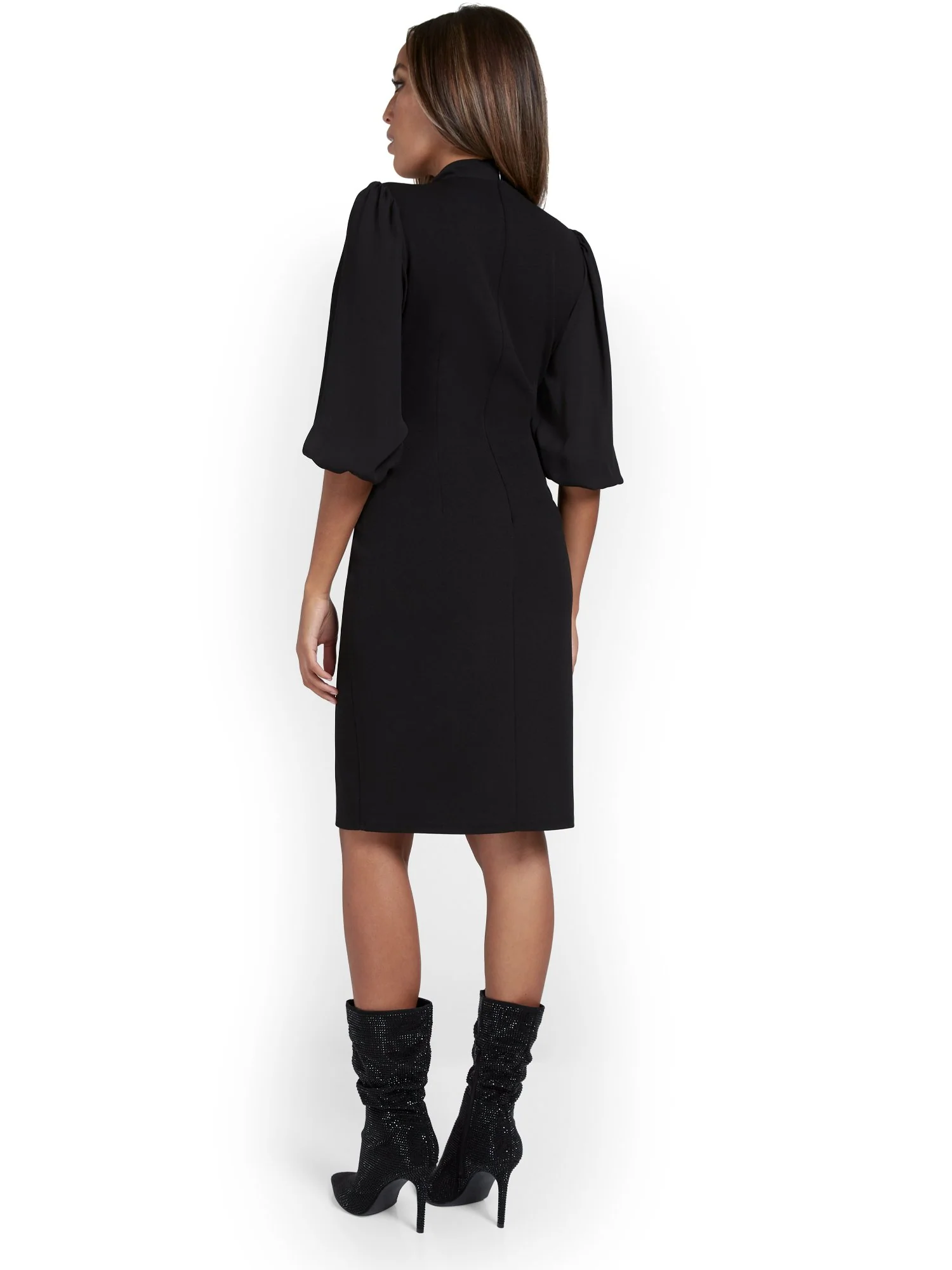 Bow-Detail Sheath Dress - Magic Crepe® - Image 3