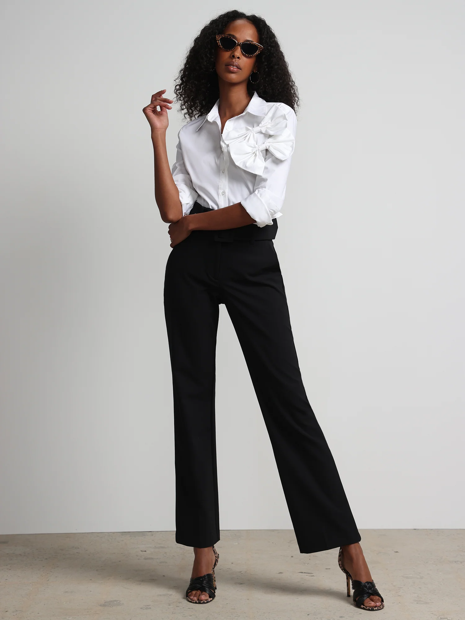 Bow-Front Button-Front Secret Snap - NY&C Madison Shirt® - Image 5