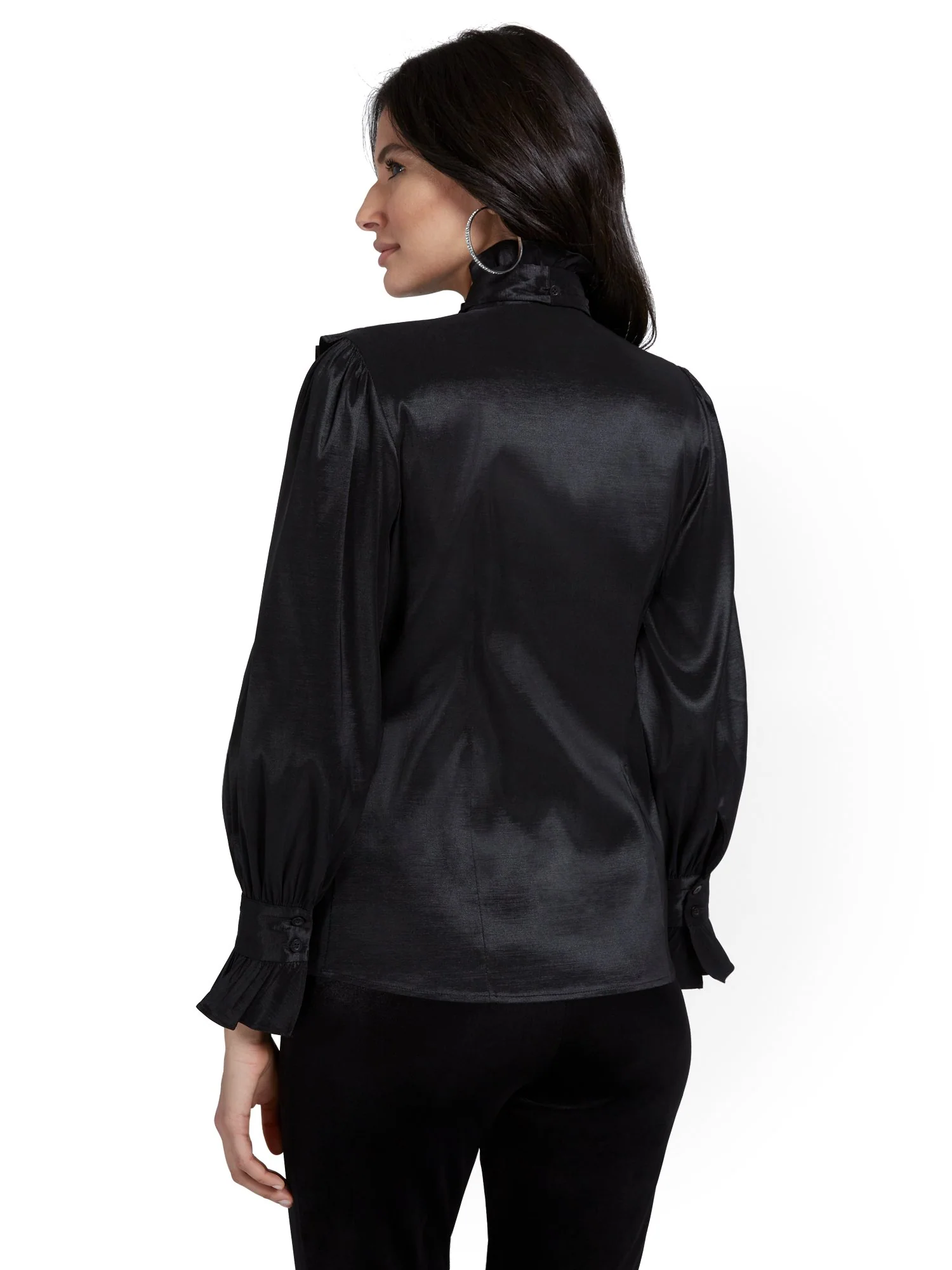 Bow-Front Taffeta Blouse - Image 3
