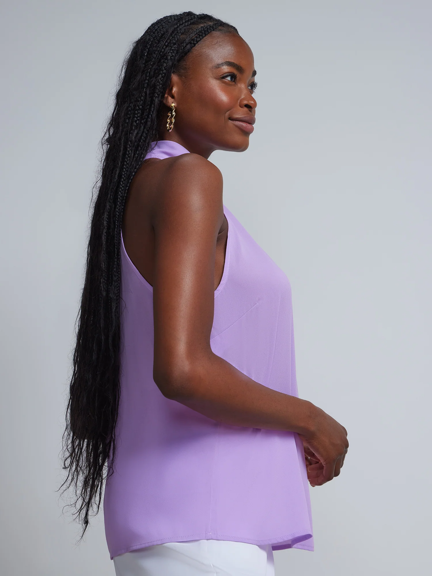 Bow-Neck Halterneck Blouse - Image 17