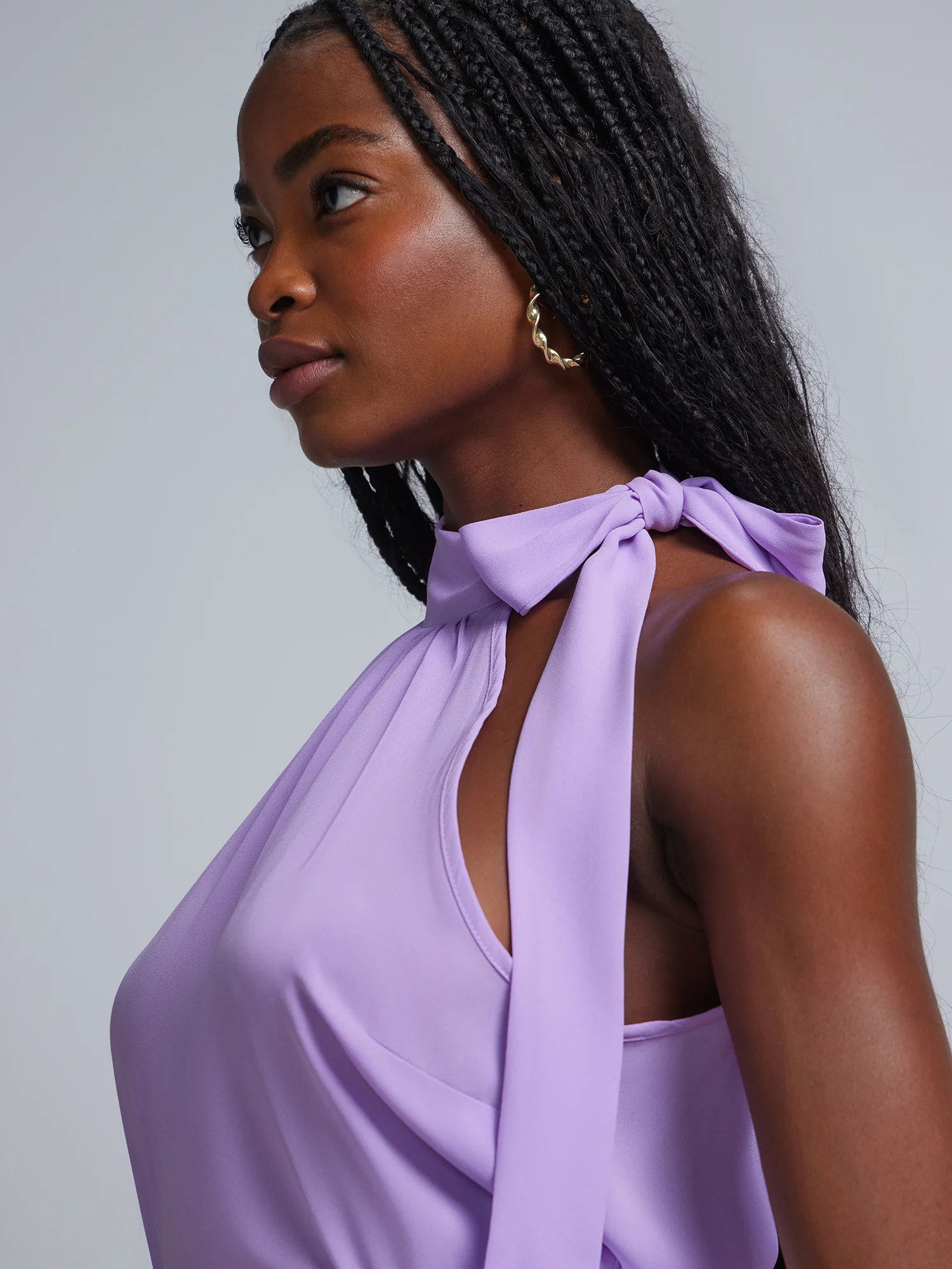 Bow-Neck Halterneck Blouse - Image 19